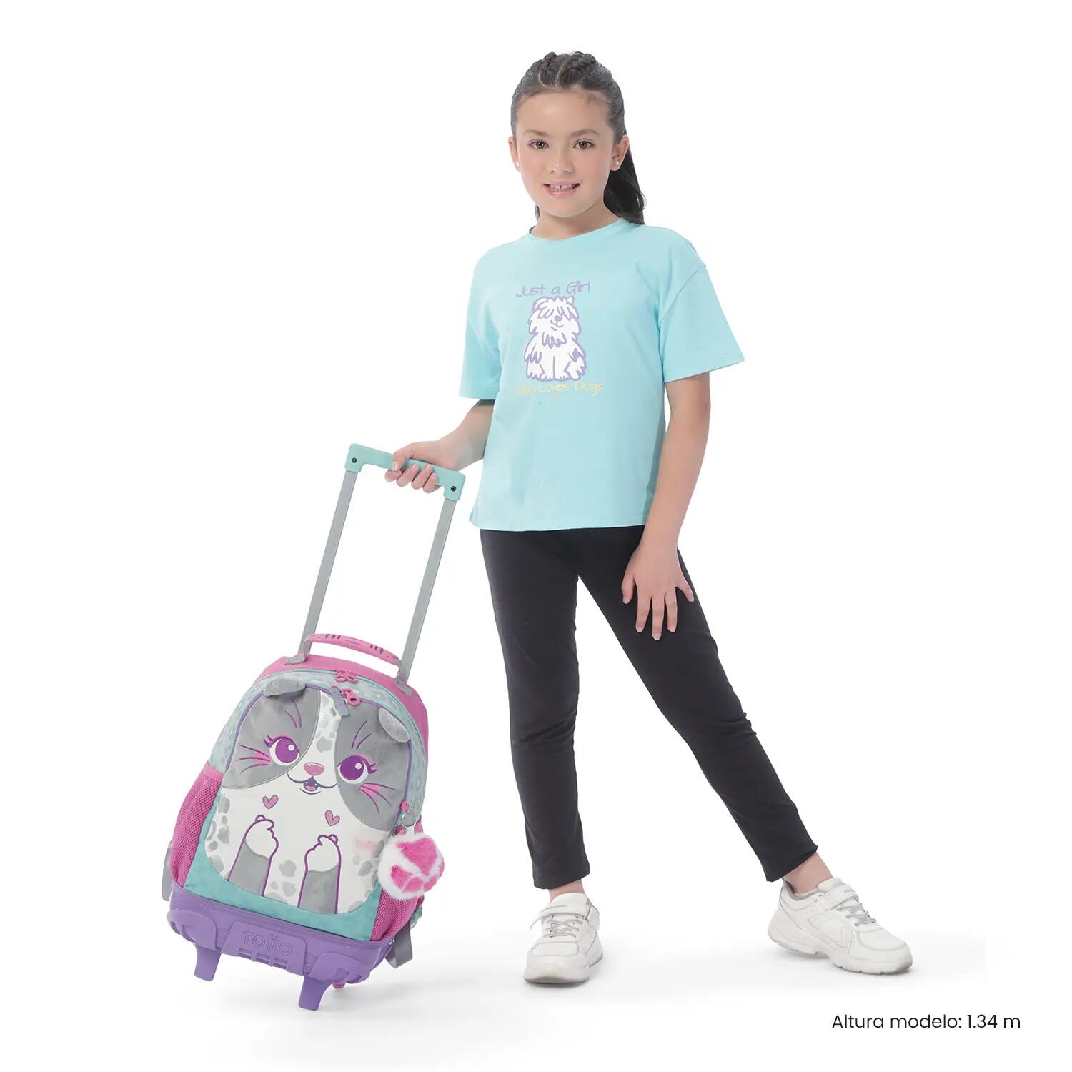 Totto Mochila escolar com rodas Sussy Sussy Gray Poliéster 29 x 42 x 13 cm 2/5