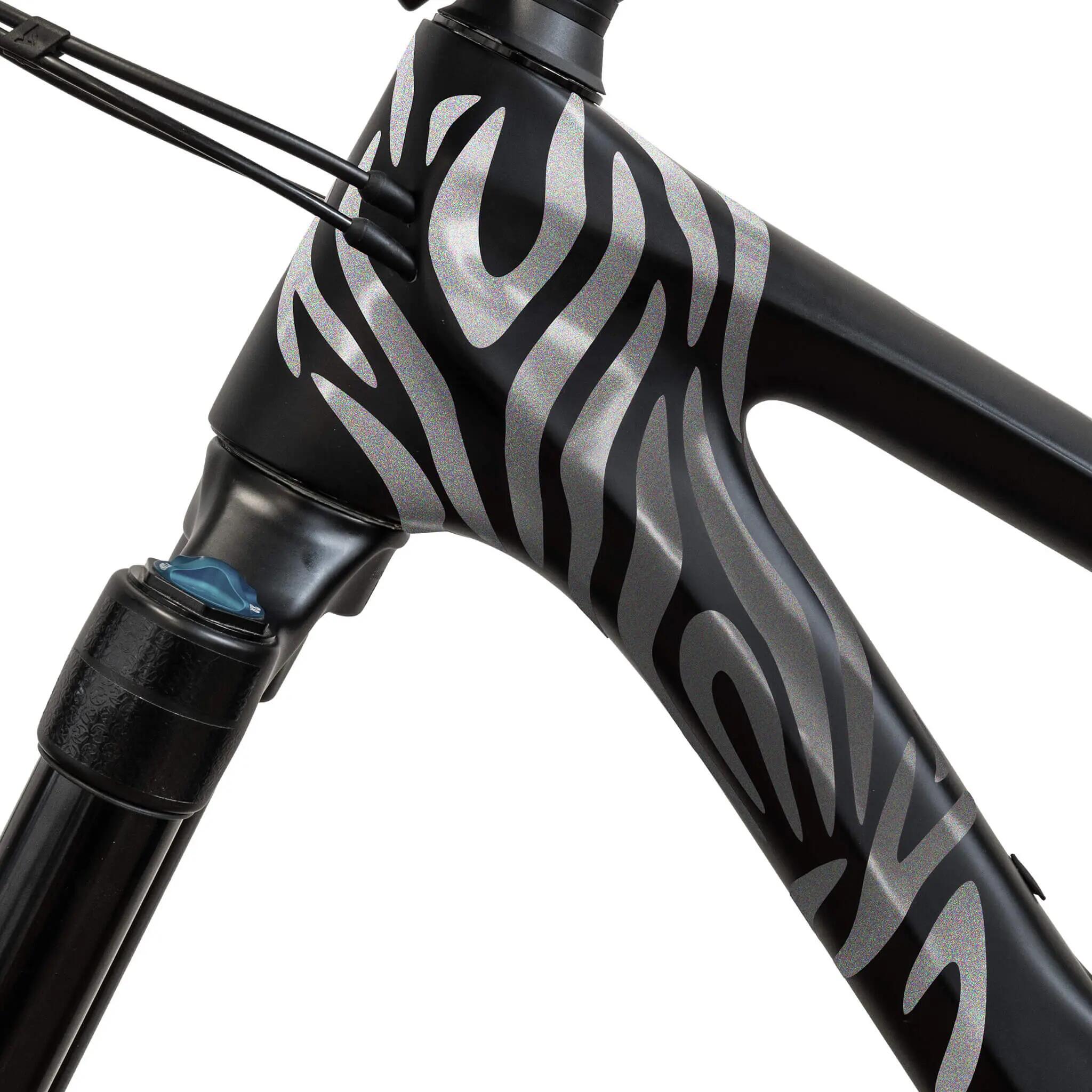 Fahrrad Zebra Aufkleber Set, 20x15 cm, Sticker für Rahmen & Helm, wetterfest 2/3