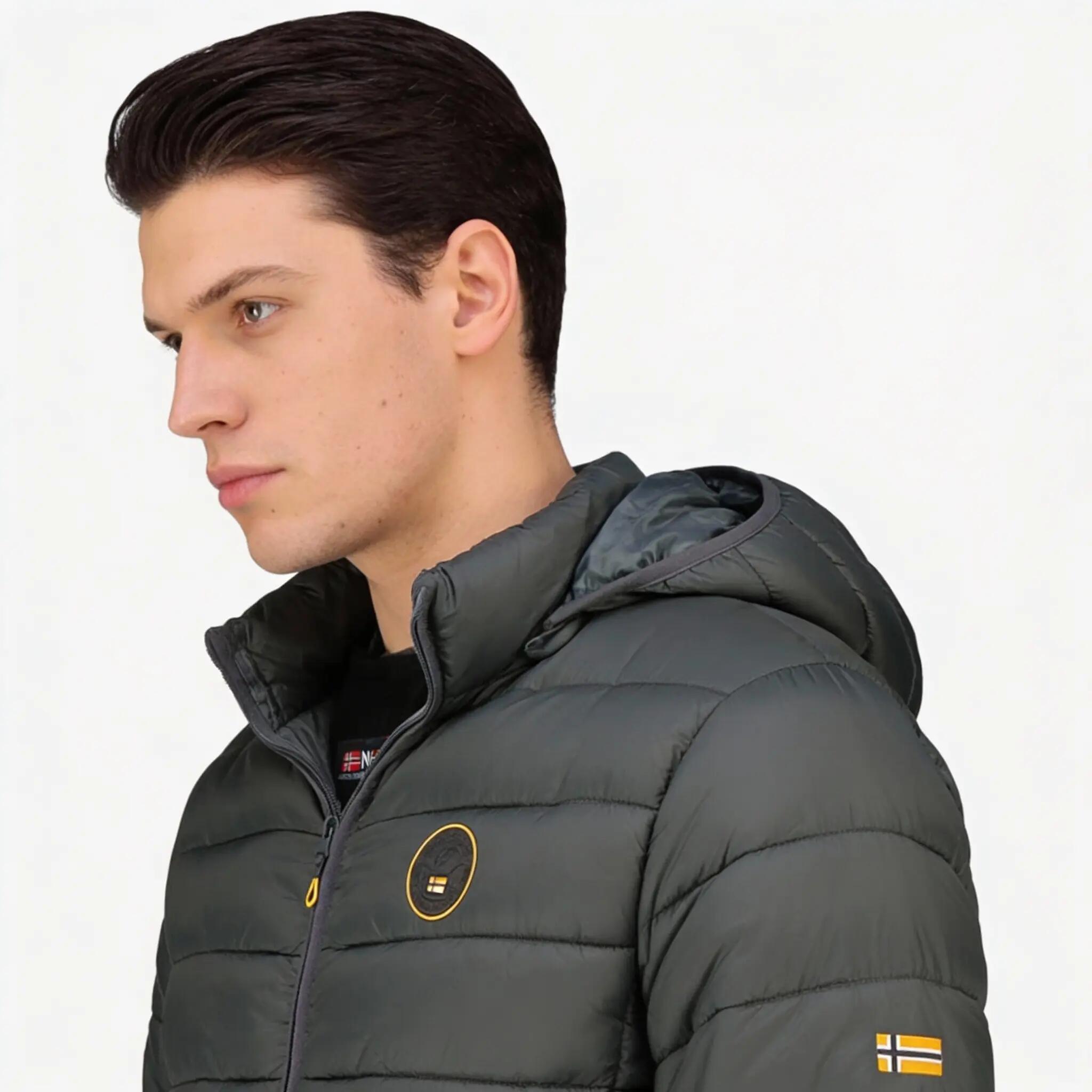 GEOGRAPHICAL NORWAY Kurtka AMIGOMAP LONG HOOD DB DGREY MEN 233 DARK GREY Baskets 3/7