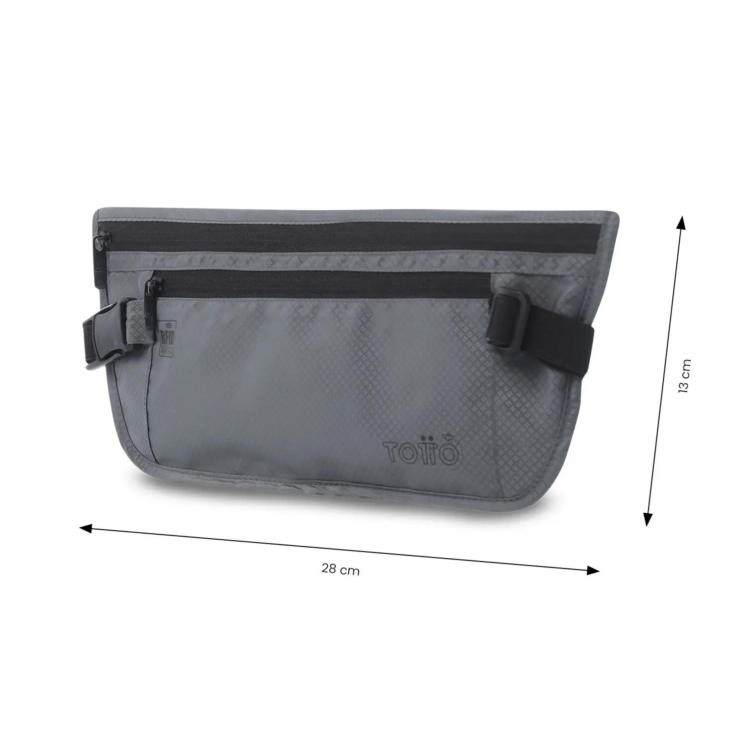 Totto Riñonera viaje Security Steel Gray/Black Poliéster 28 x 13 x 1 cm 3/5