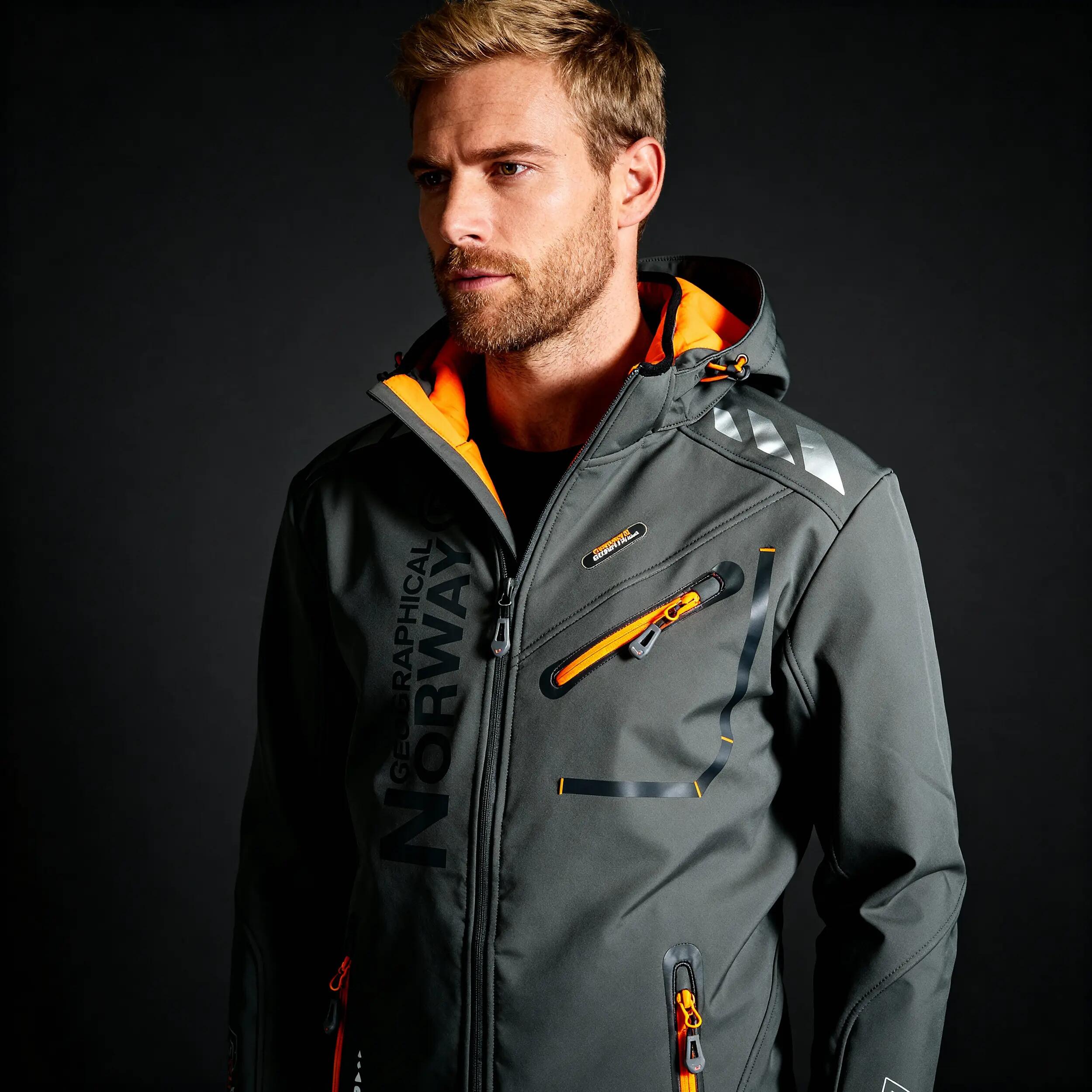 GEOGRAPHICAL NORWAY Softshell ROYAUTE DGREY ORANGE DB MEN 068 Tenis 8/8