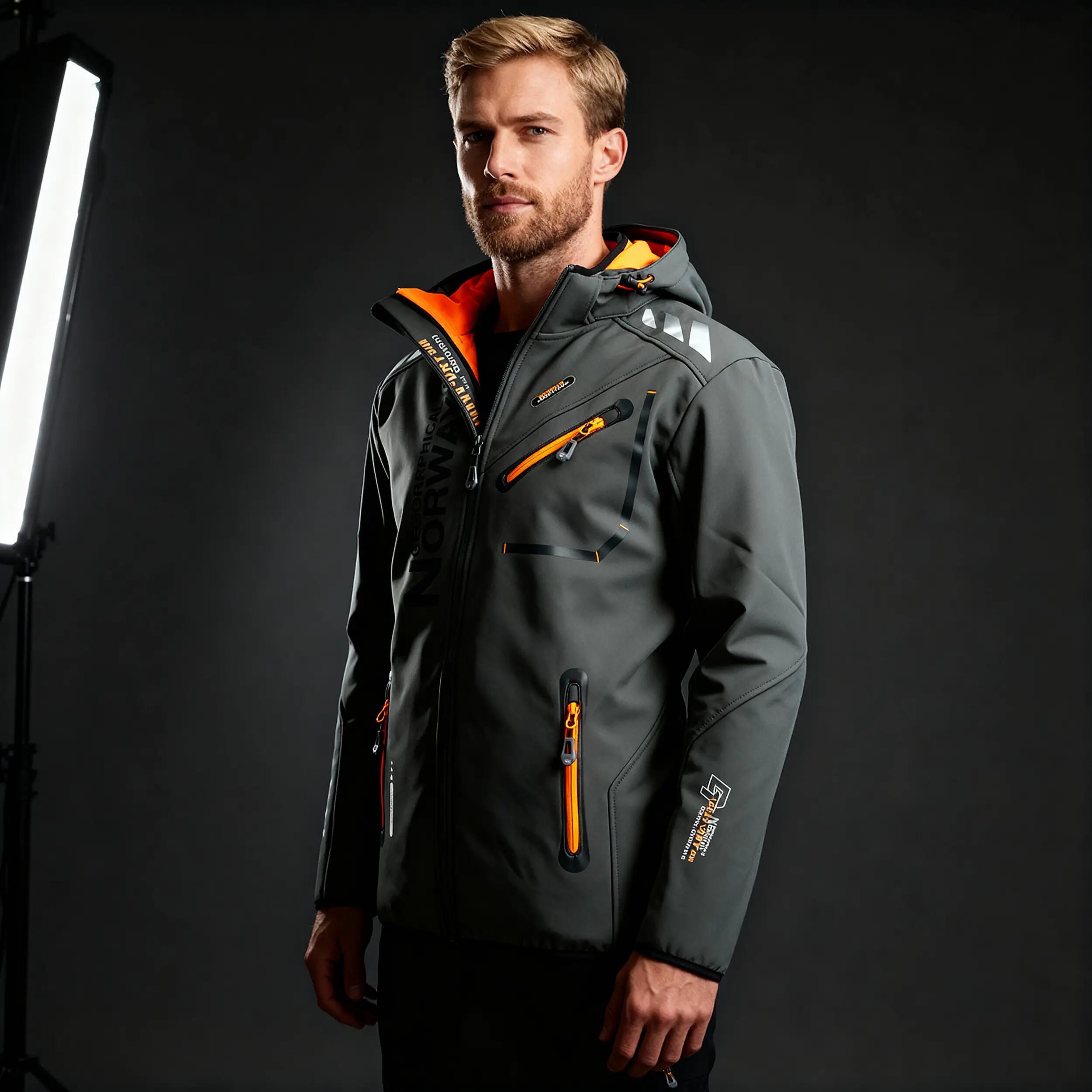 GEOGRAPHICAL NORWAY Softshell ROYAUTE DGREY ORANGE DB MEN 068 Tenis 7/8