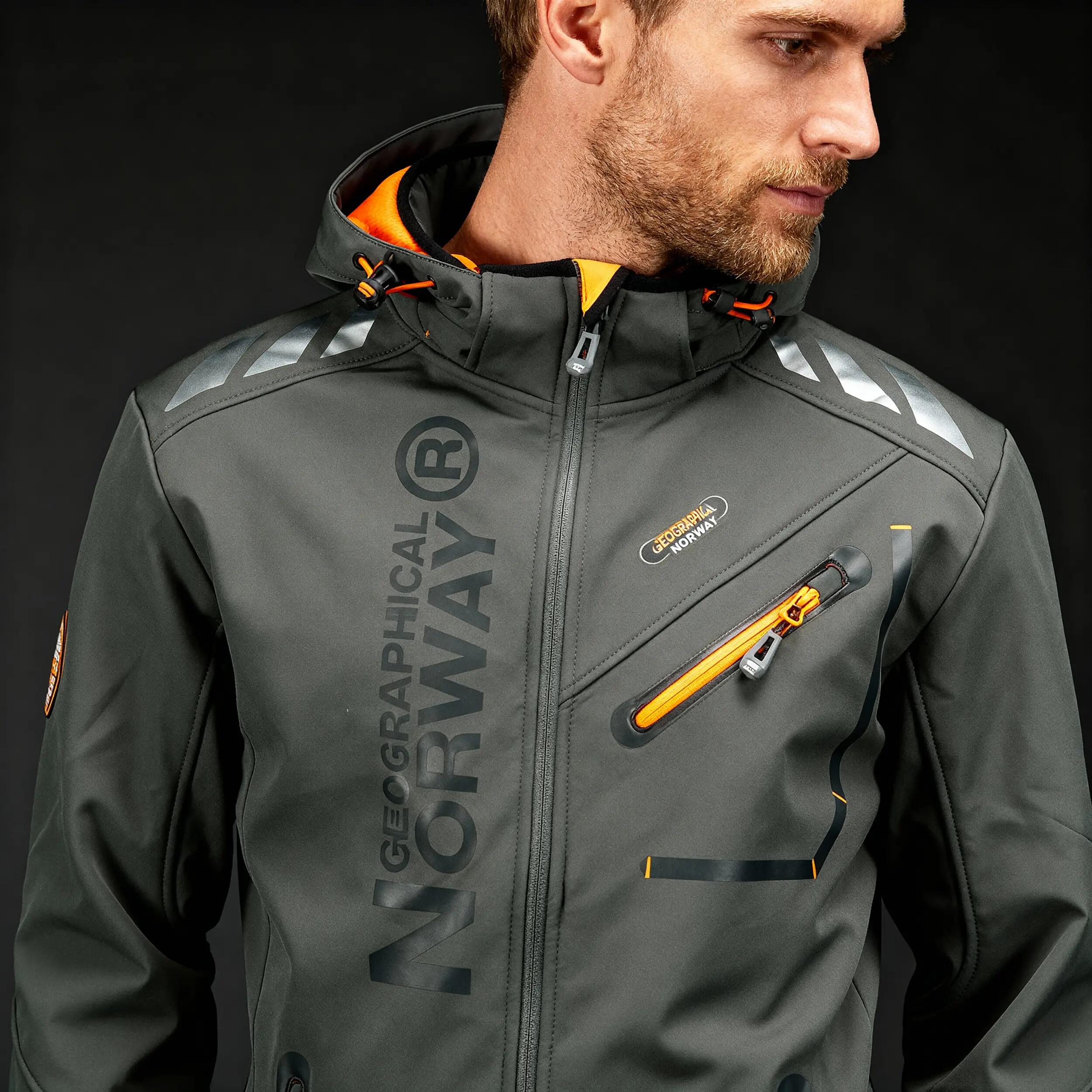 GEOGRAPHICAL NORWAY Softshell ROYAUTE DGREY ORANGE DB MEN 068 Tenis 6/8
