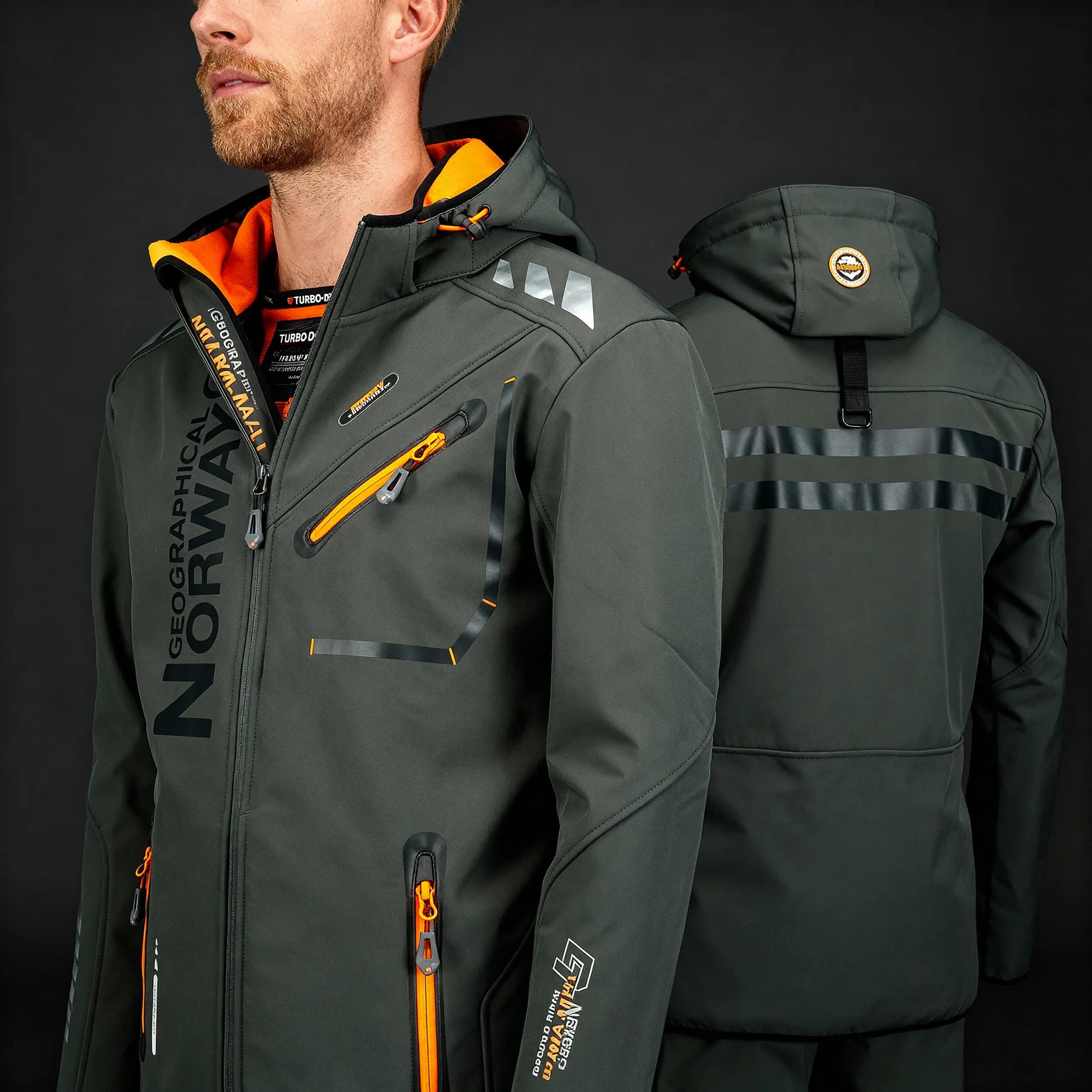 GEOGRAPHICAL NORWAY Softshell ROYAUTE DGREY ORANGE DB MEN 068 Tenis 5/8