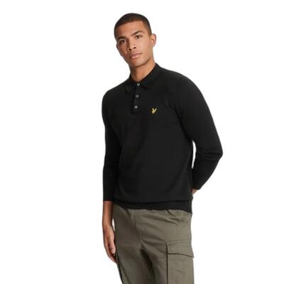 Merinowol katoenen polo met lange mouwen lyle & scott