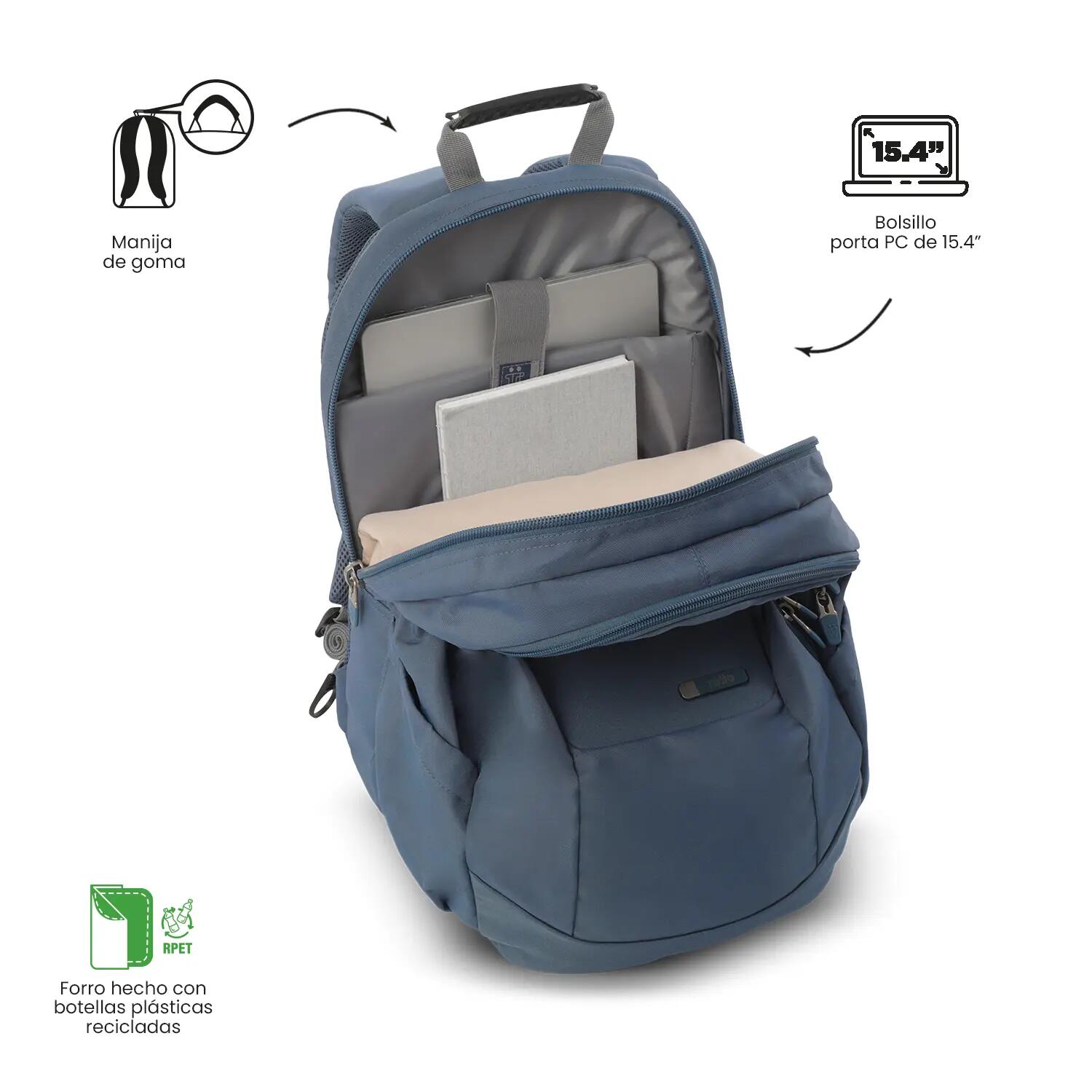 Totto Mochila urbana Krimmler 3.0 China Blue Poliéster 33 x 48 x 25 cm 5/5