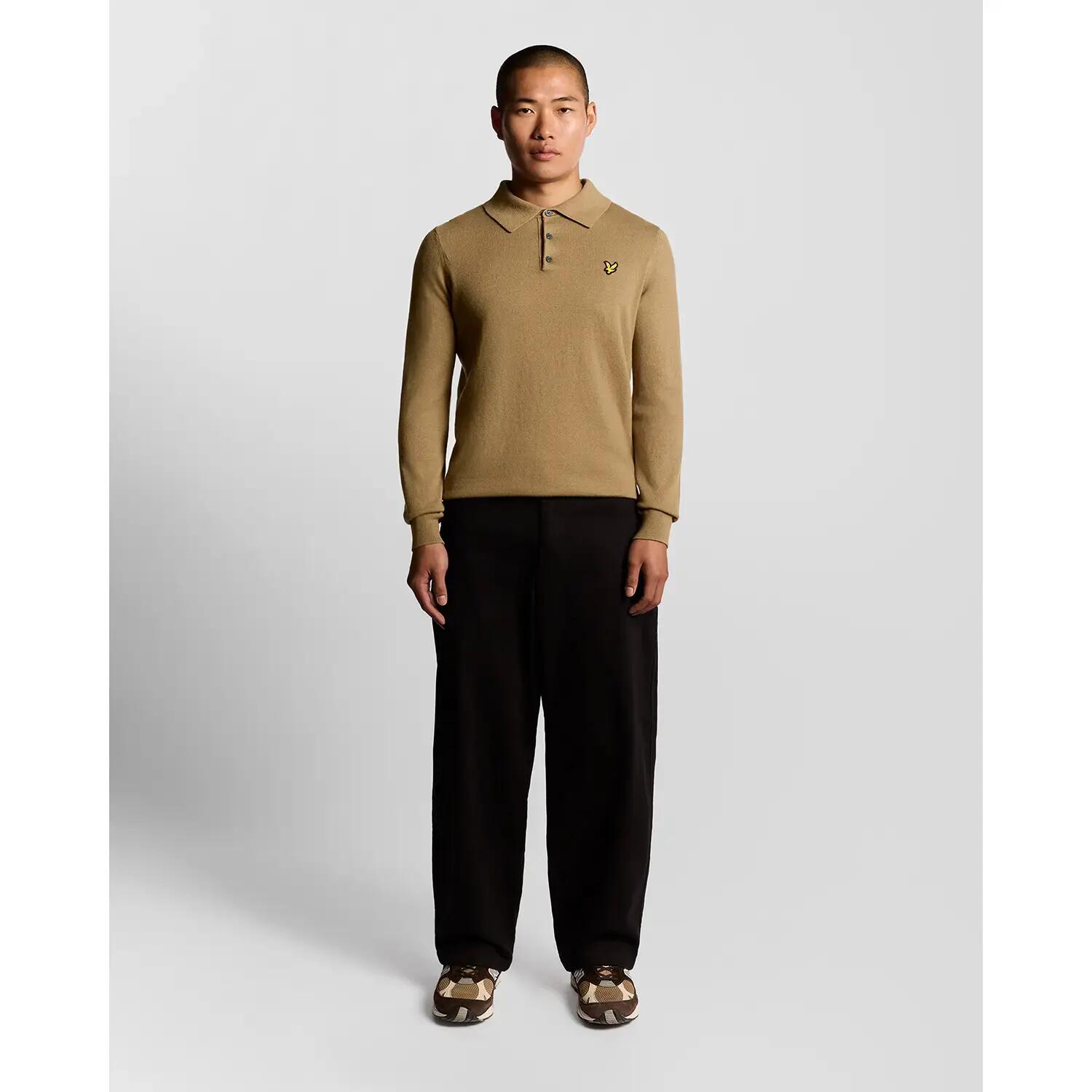 Wełniana koszulka polo z długim rękawem Lyle & Scott 3/6