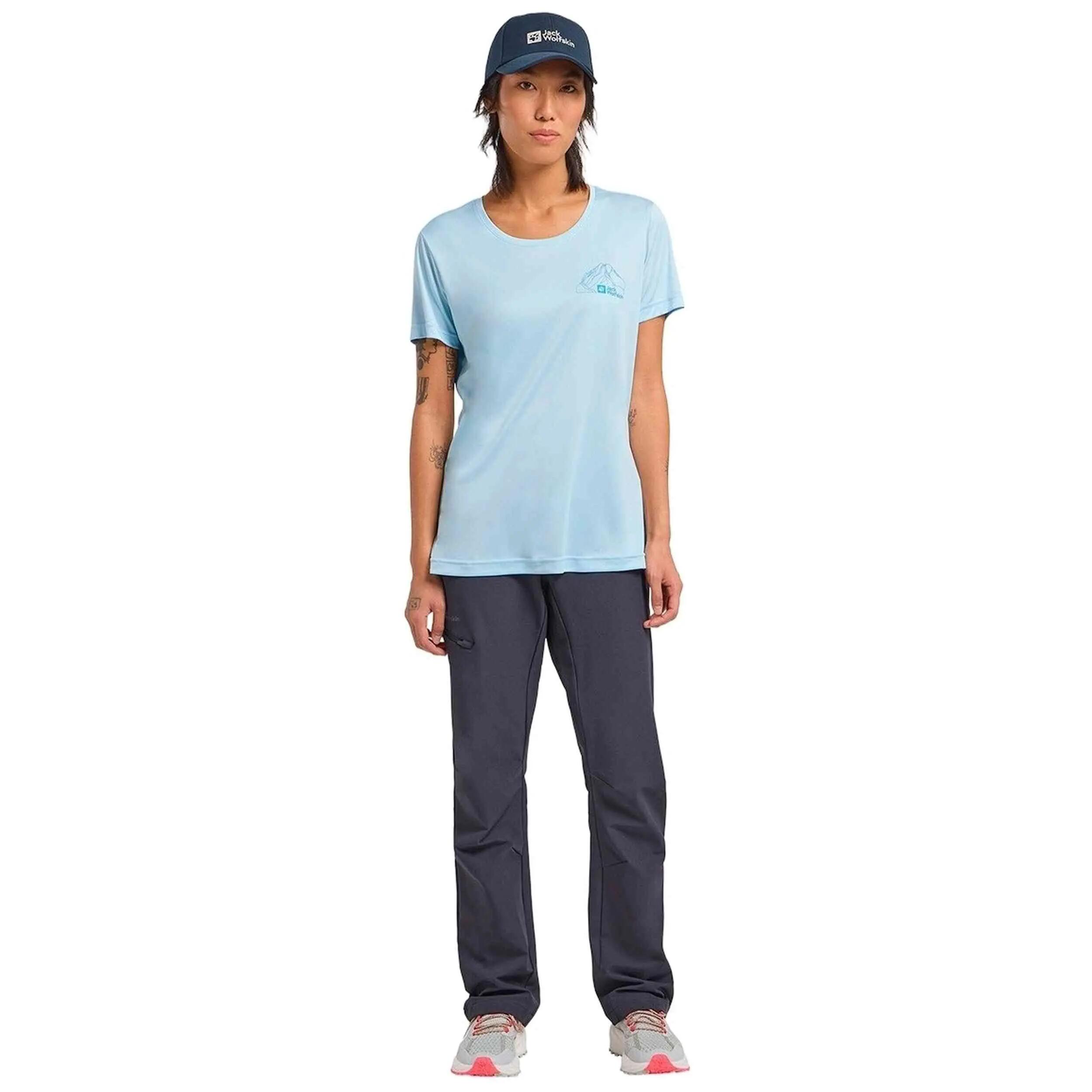 Kurzarmshirt Jack Wolfskin Modell Peak Graphic T W für frauen 4/4