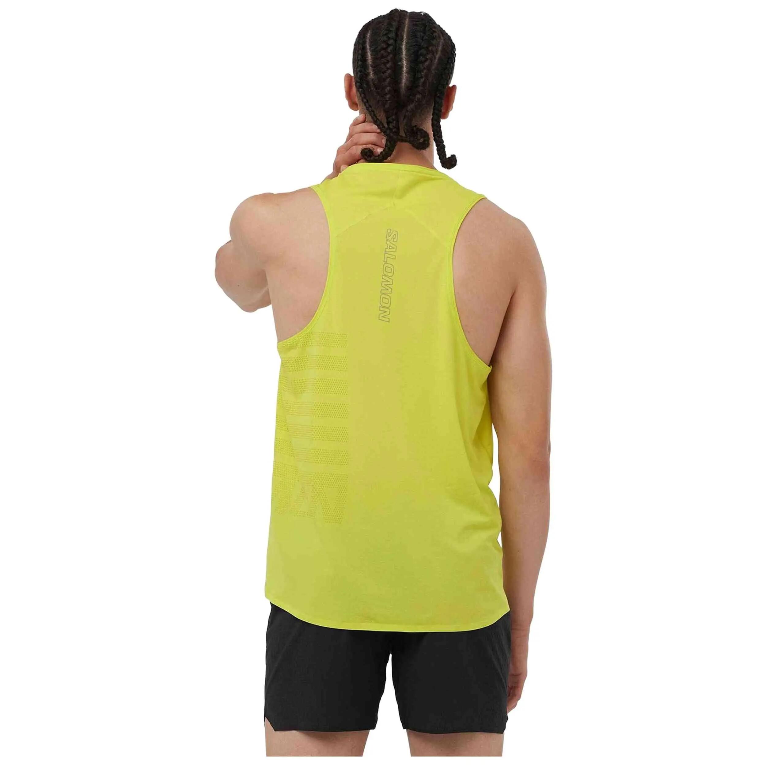Trägershirt Salomon Modell Sense Aero Singlet GFX "Neon" für unisex 3/3