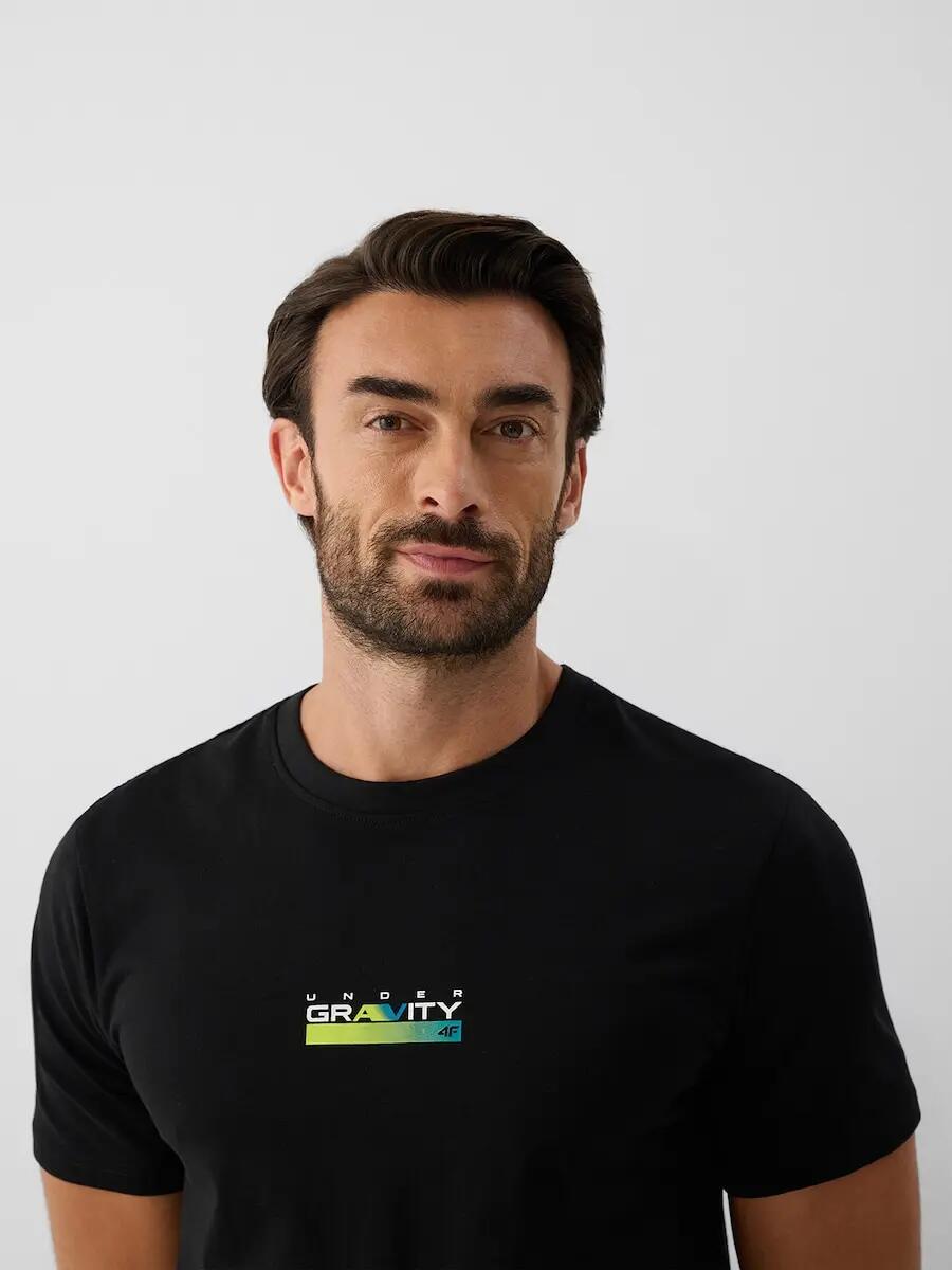 T-shirt regular z nadrukiem męski 4F 4/7