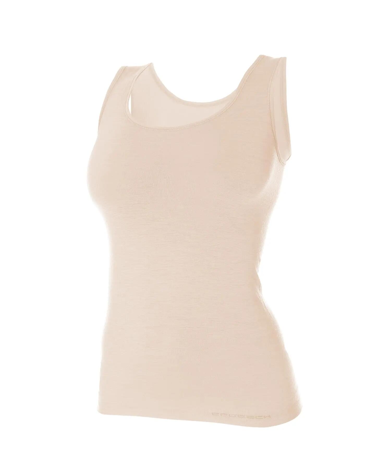 Koszulka damska bez rękawów z wełną merino Brubeck COMFORT WOOL 3/4