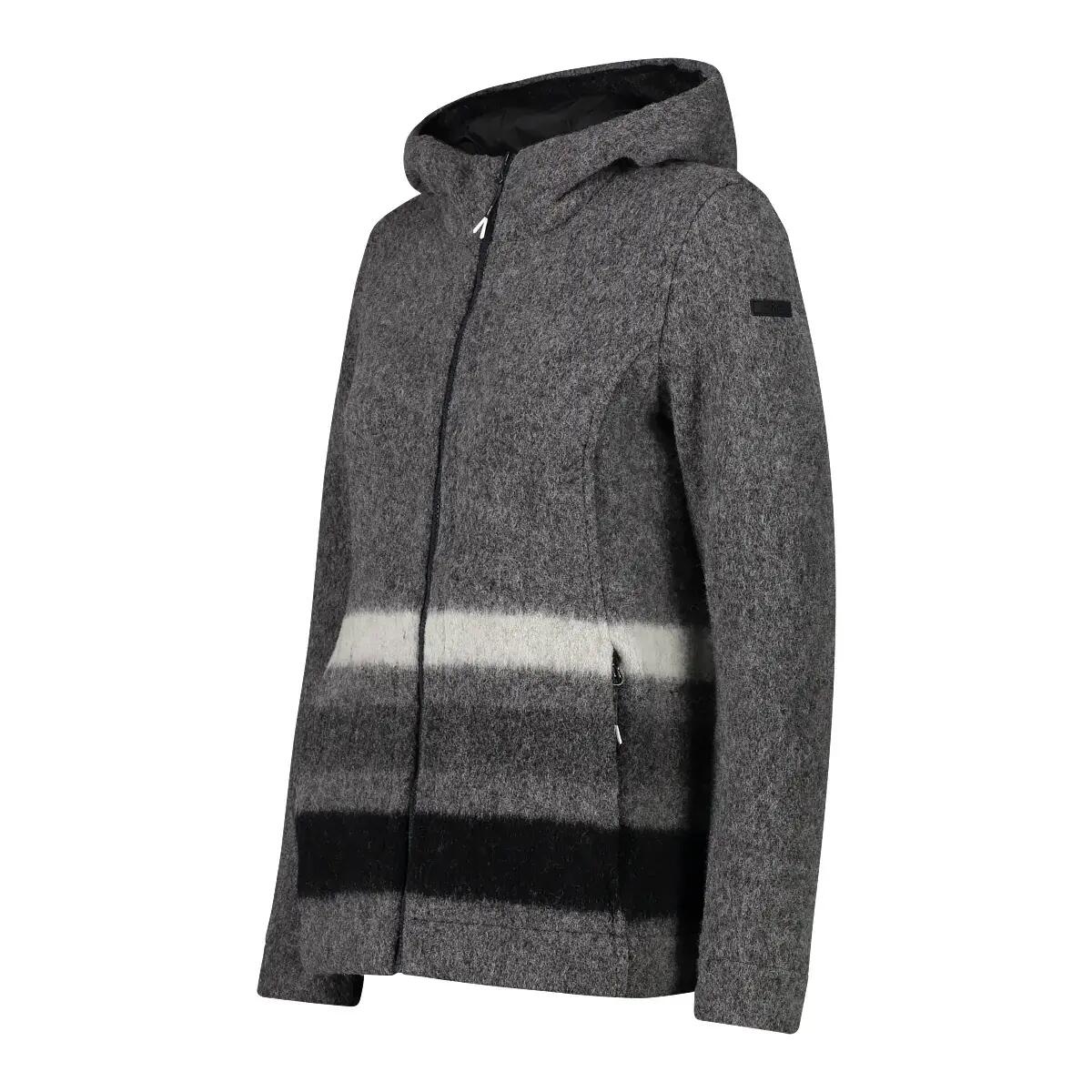 Sudadera con capucha wooltech con cremallera para mujer CMP 3/3