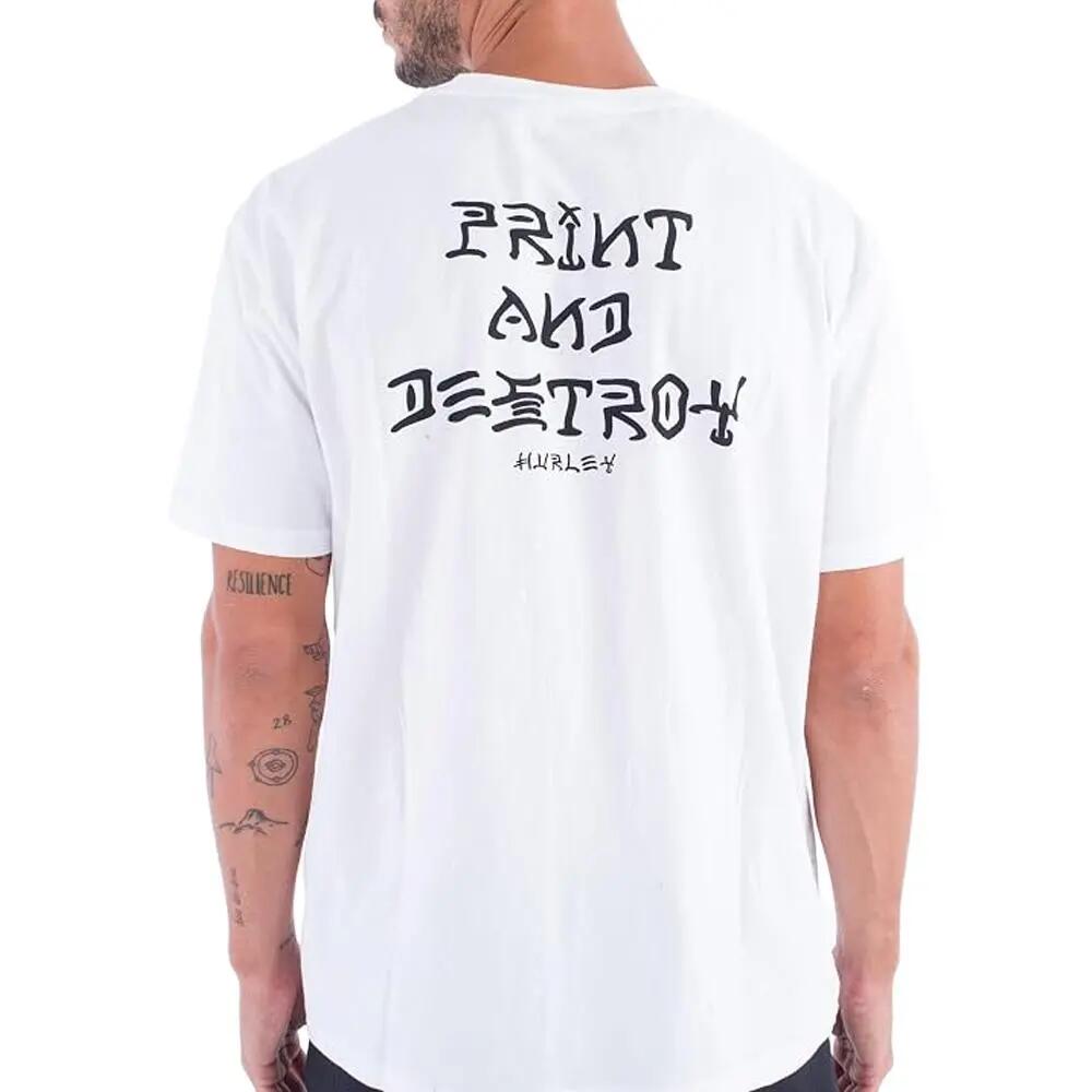 T-shirt Blanc Homme Hurley Print And Destroy 3/3