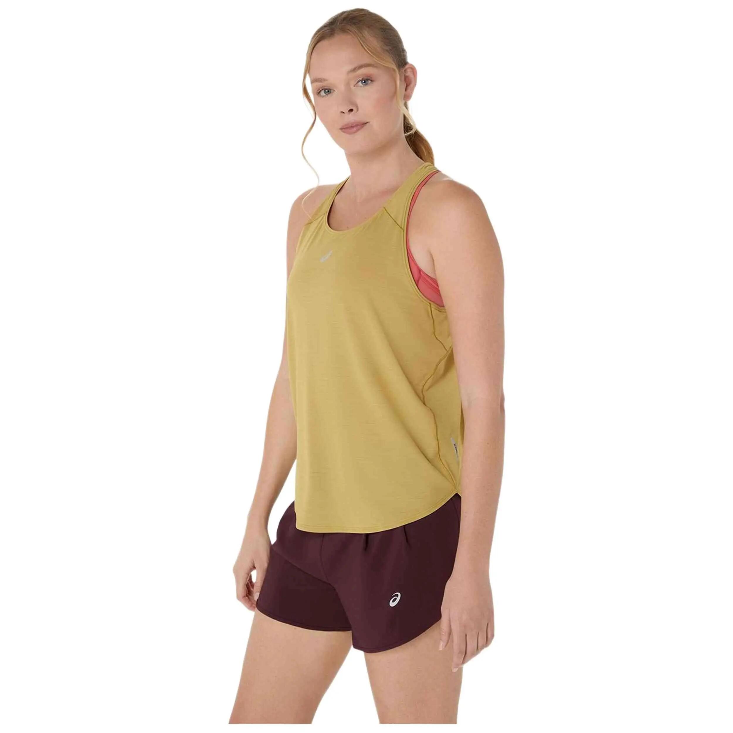 Tanktop Asics model Camiseta ASICS Road Tank tirantes amarillo ocre voor vrouwen 3/5
