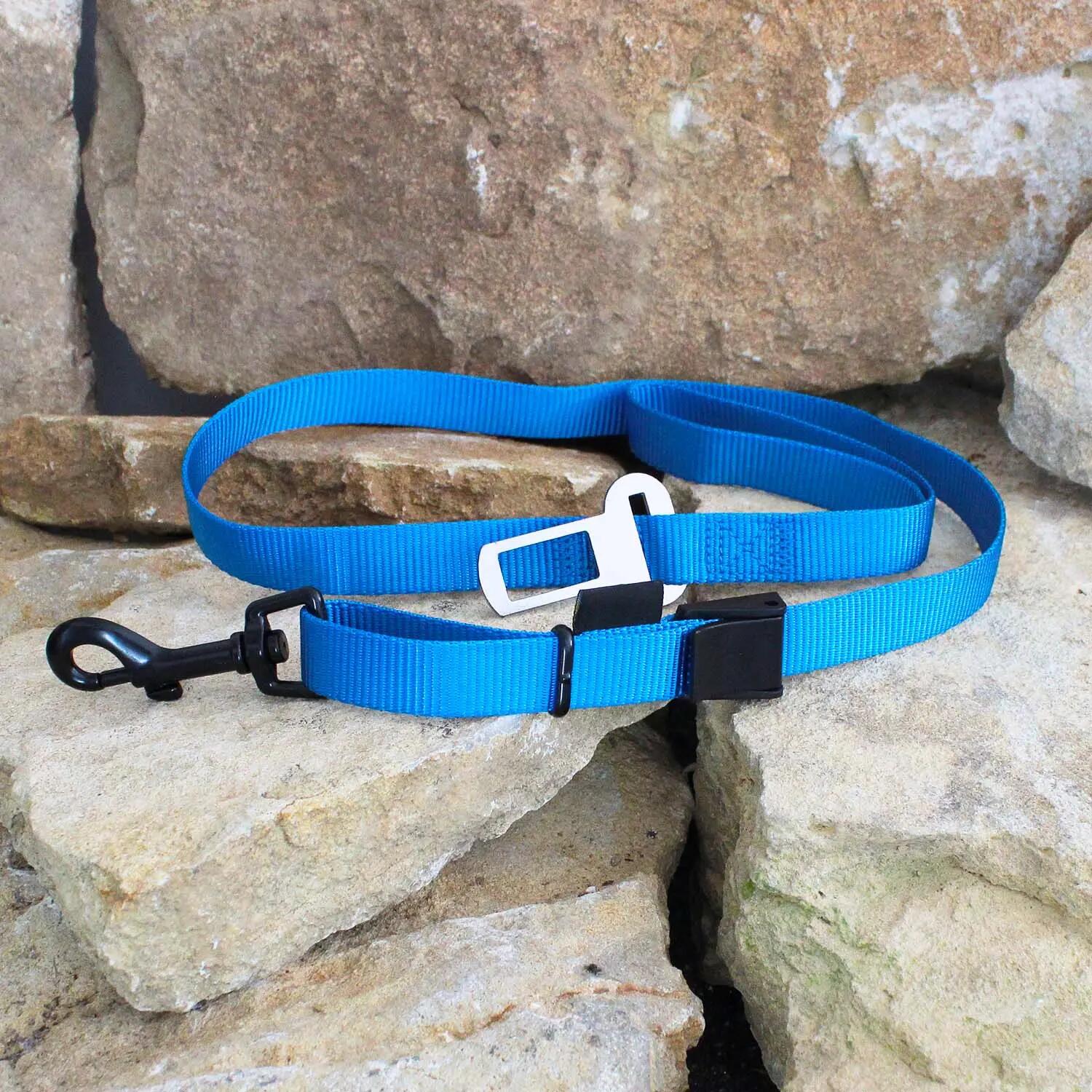 LAISSE INNODOG AJUSTABLE avec boucle de Ceinture de sécurité 20mmx73-107cm bleu 2/2
