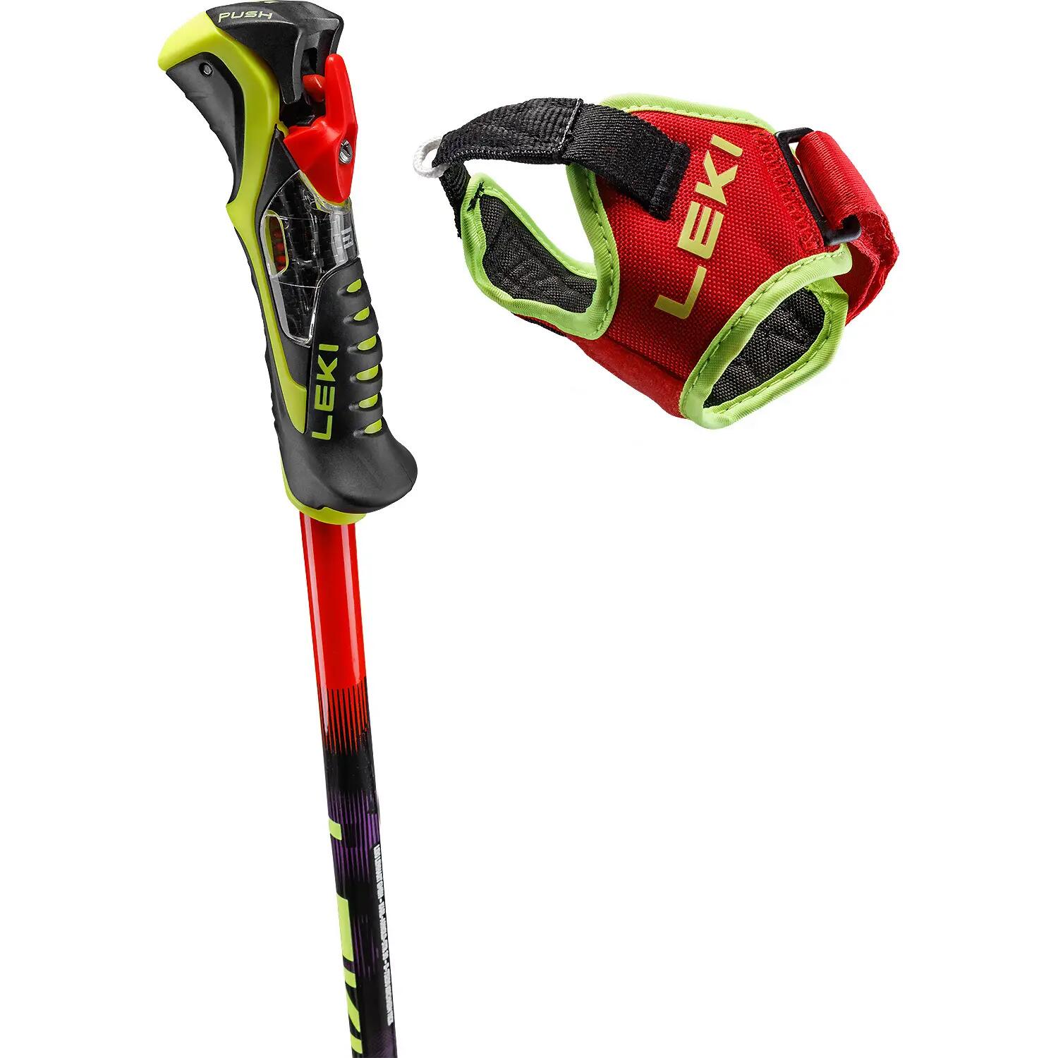 Leki WCR Pro Lite SL TR Slalom Ski Poles Red-Violet-Yellow 5/15