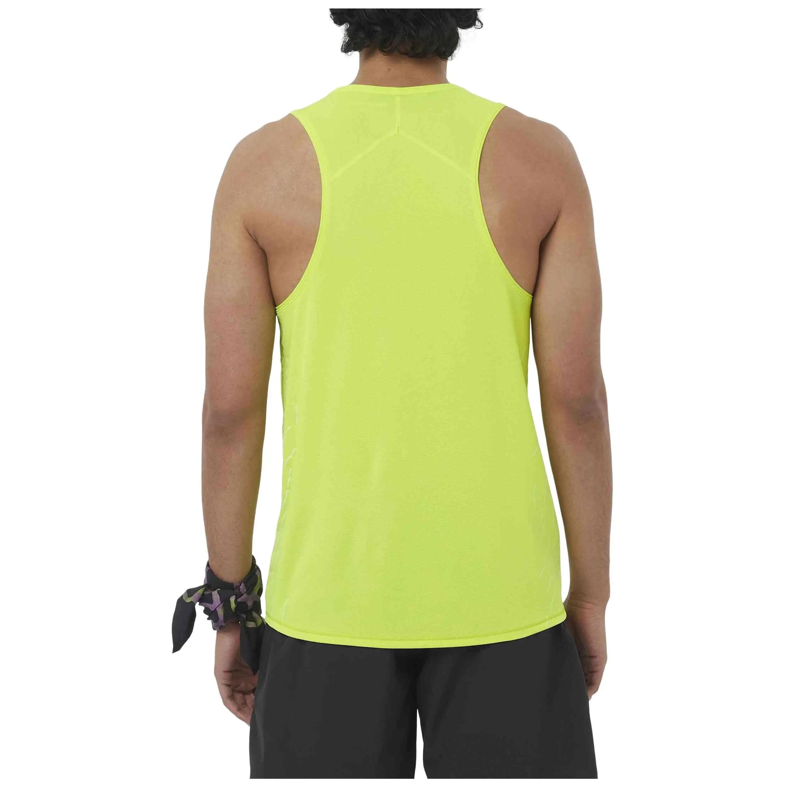 Canottiera Salomon modello Sense Aero Singlet GFX per uomini 3/4