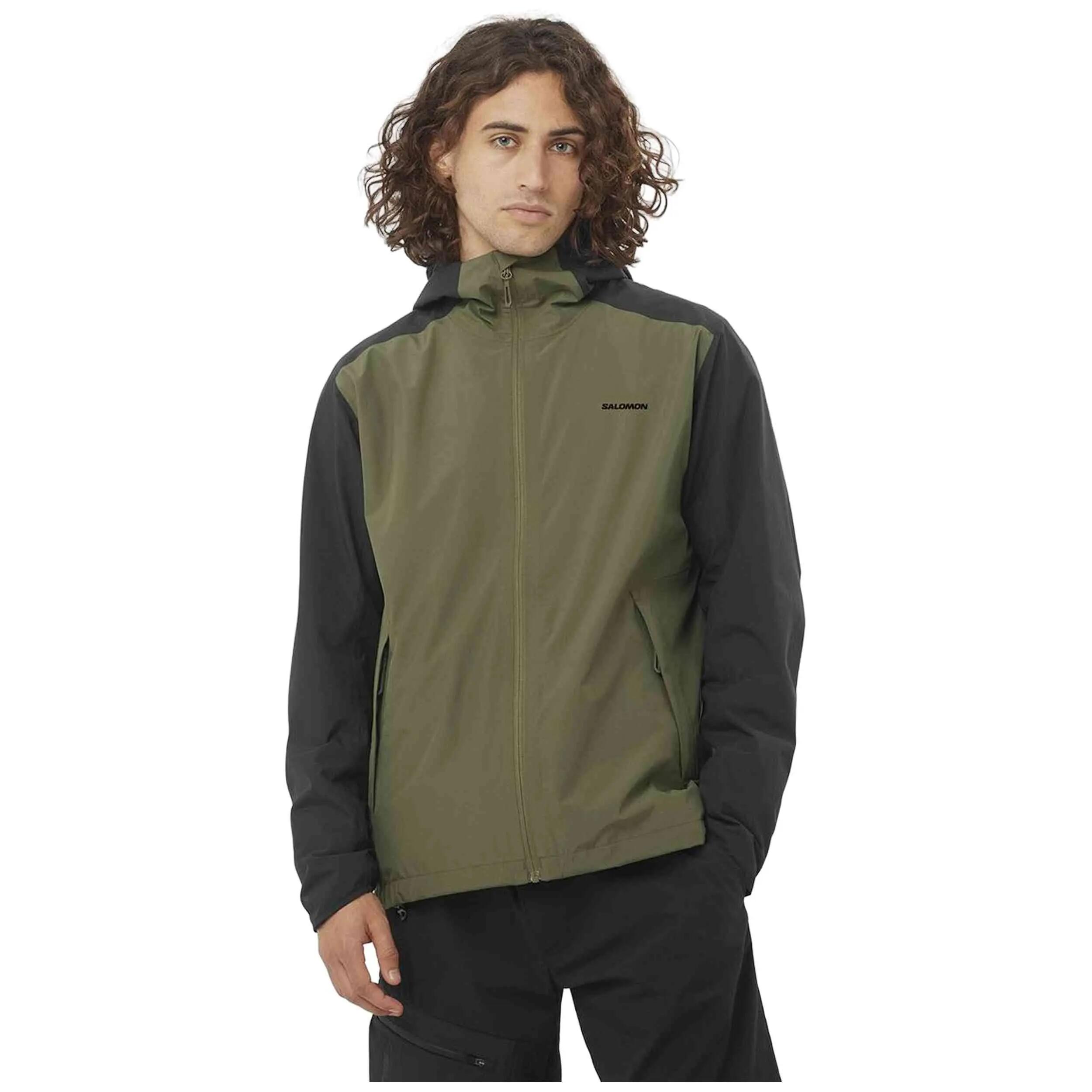 Veste de survêtement Salomon modèle Jacket "Olive Green / Black" pour unisexe 3/5