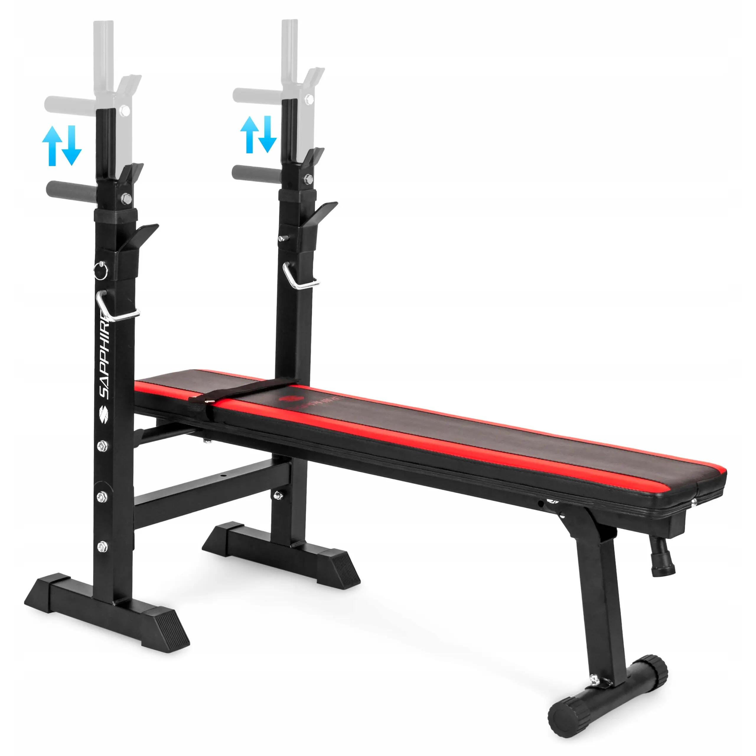 Ławka treningowa pod sztangę Sapphire XG-025 ze stojakami składana do 150 kg 5/9