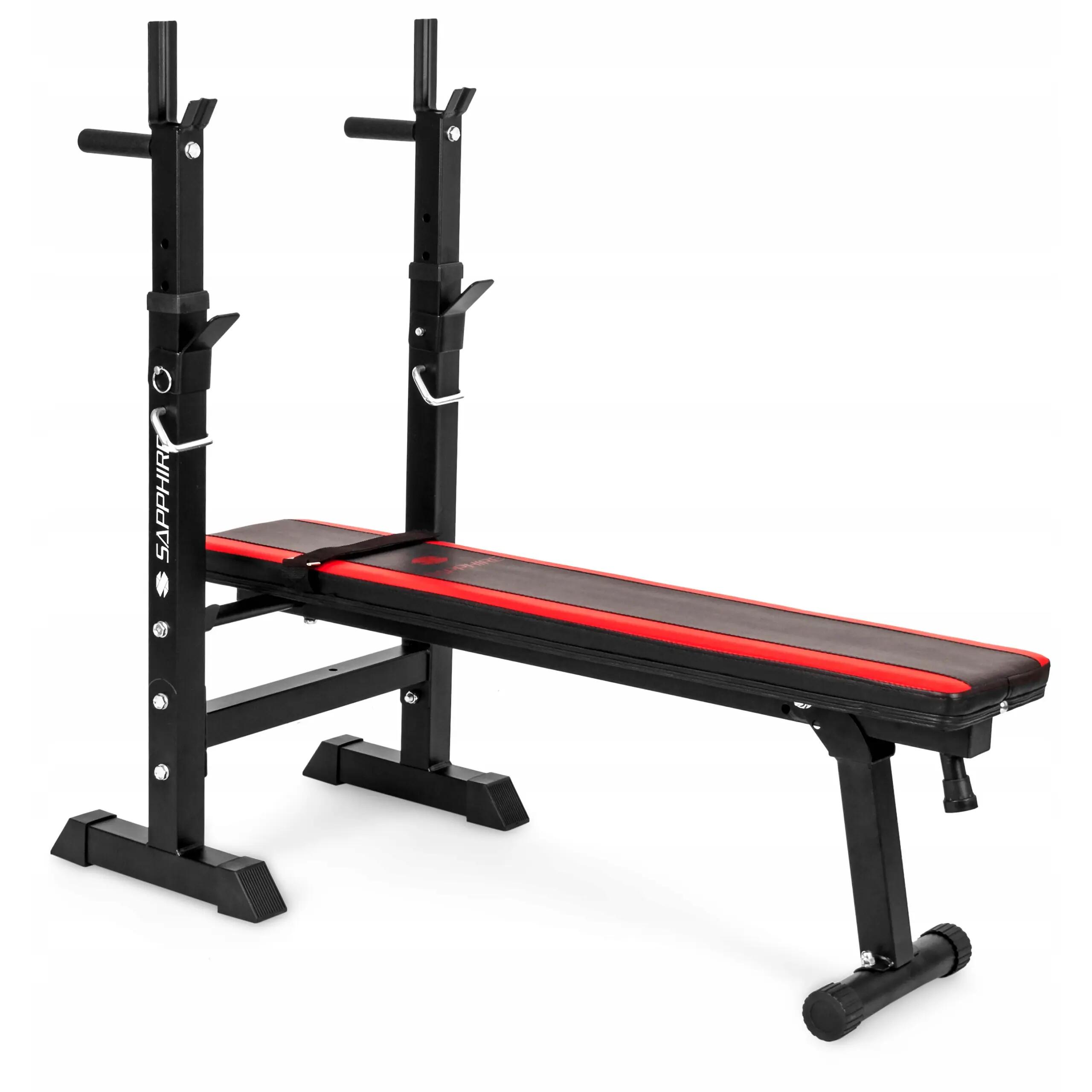Ławka treningowa pod sztangę Sapphire XG-025 ze stojakami składana do 150 kg 2/9