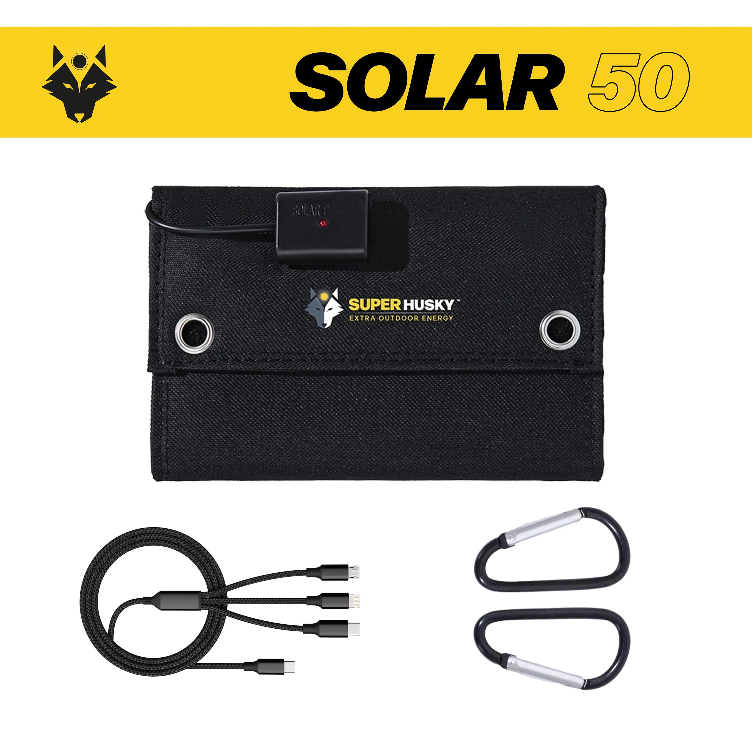 Pack autonomie : éclairage + panneau solaire + batterie externe 12/16