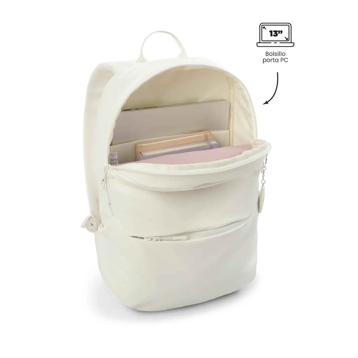 Totto Mochila urbana Grecia Coconut Milk Poliéster 27 x 41 x 14 cm 5/5