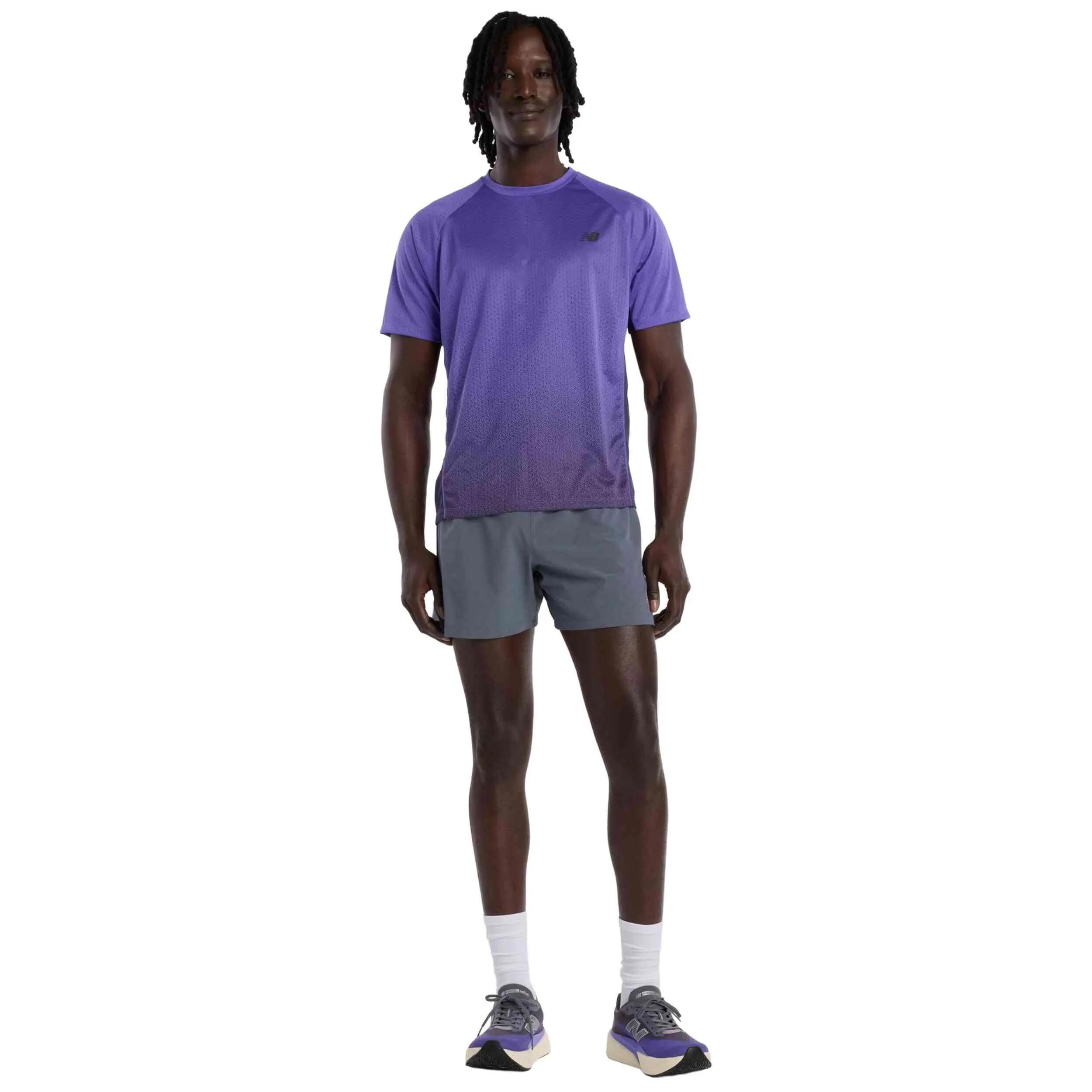 New Balance Viz-Tech Run T-Shirt Uomo Unisex Viola 5/6