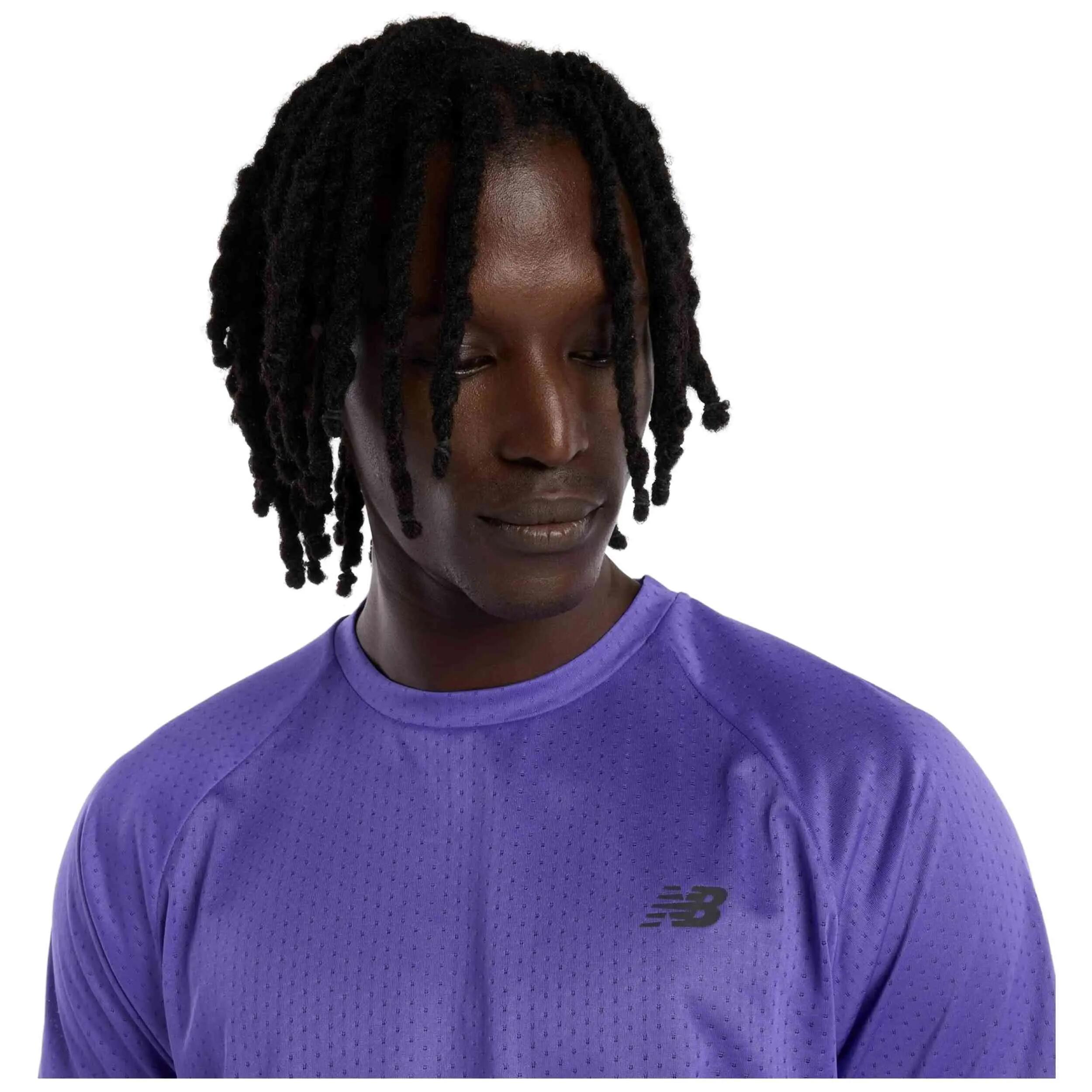 New Balance Viz-Tech Run T-Shirt Uomo Unisex Viola 4/6