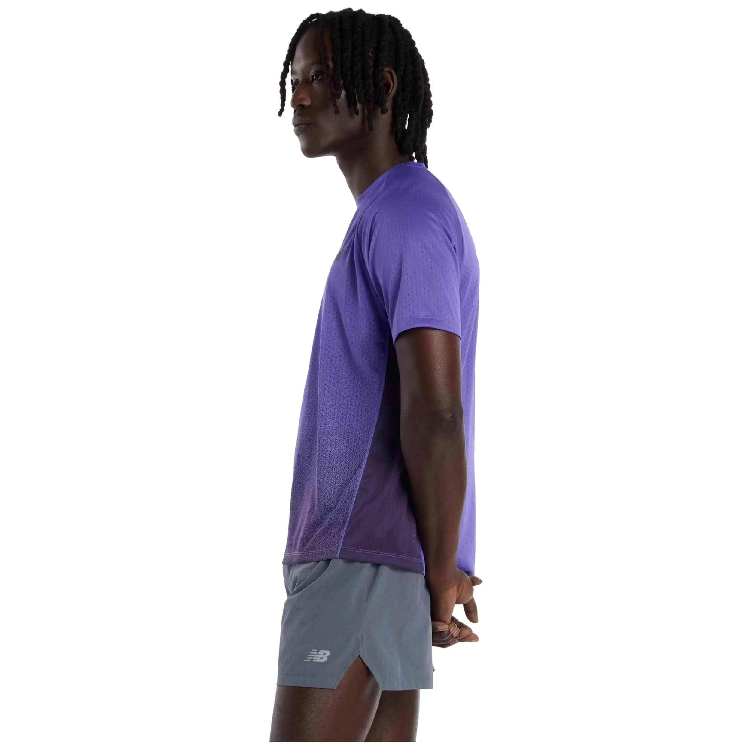 New Balance Viz-Tech Run T-Shirt Uomo Unisex Viola 3/6