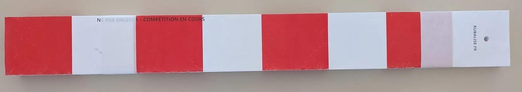 Bande rubalise reutilisable "Course en cours" - Bi-color 1/1