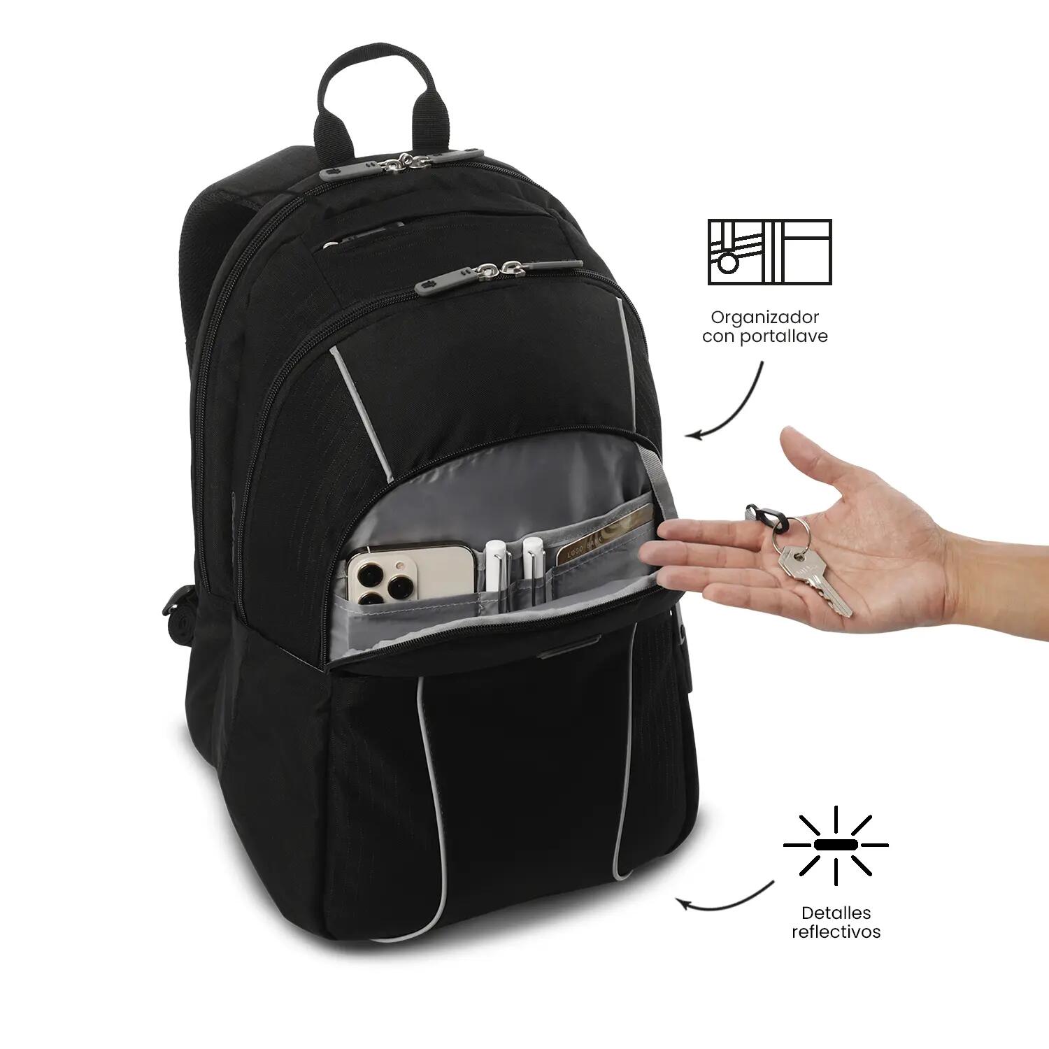 Totto Mochila urbana Cambri 3.0 Black Poliéster 30 x 46 x 22 cm 5/5
