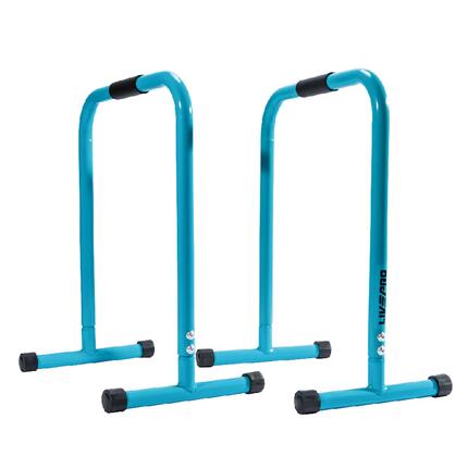 Parallettes - Renforcement musculaire - Acier - Livepro - Bleues