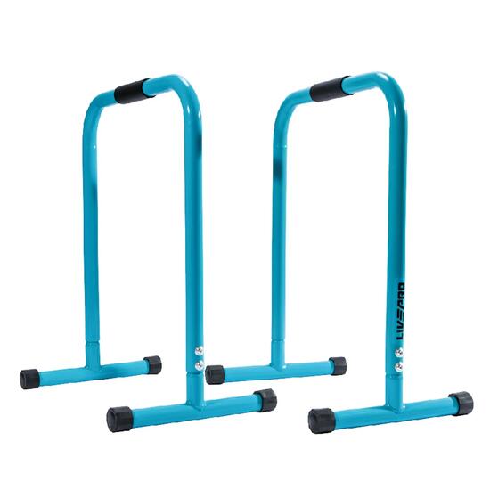Parallettes - Renforcement musculaire - Acier - Livepro - Bleues