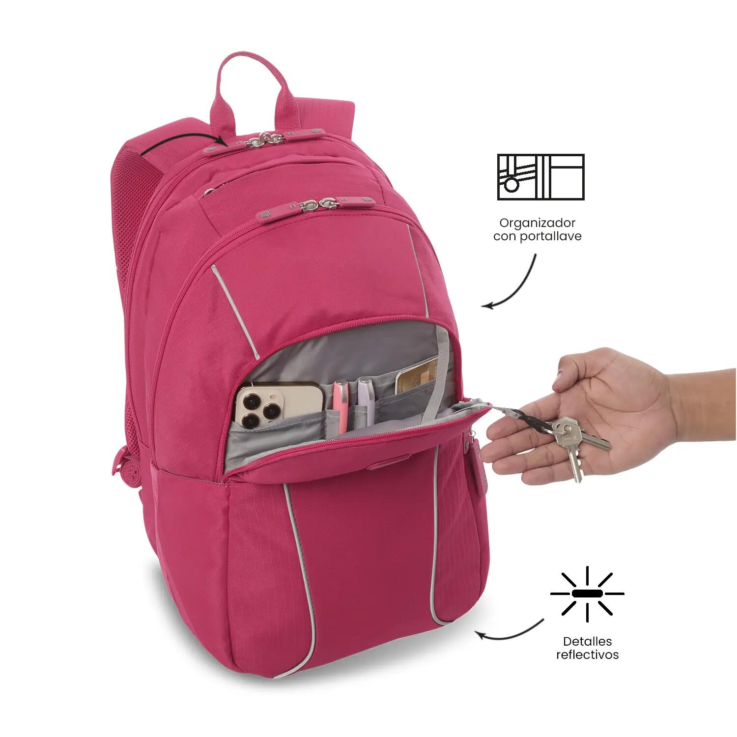 Totto Mochila urbana Cambri 3.0 Rose Red Poliéster 30 x 46 x 22 cm 5/5