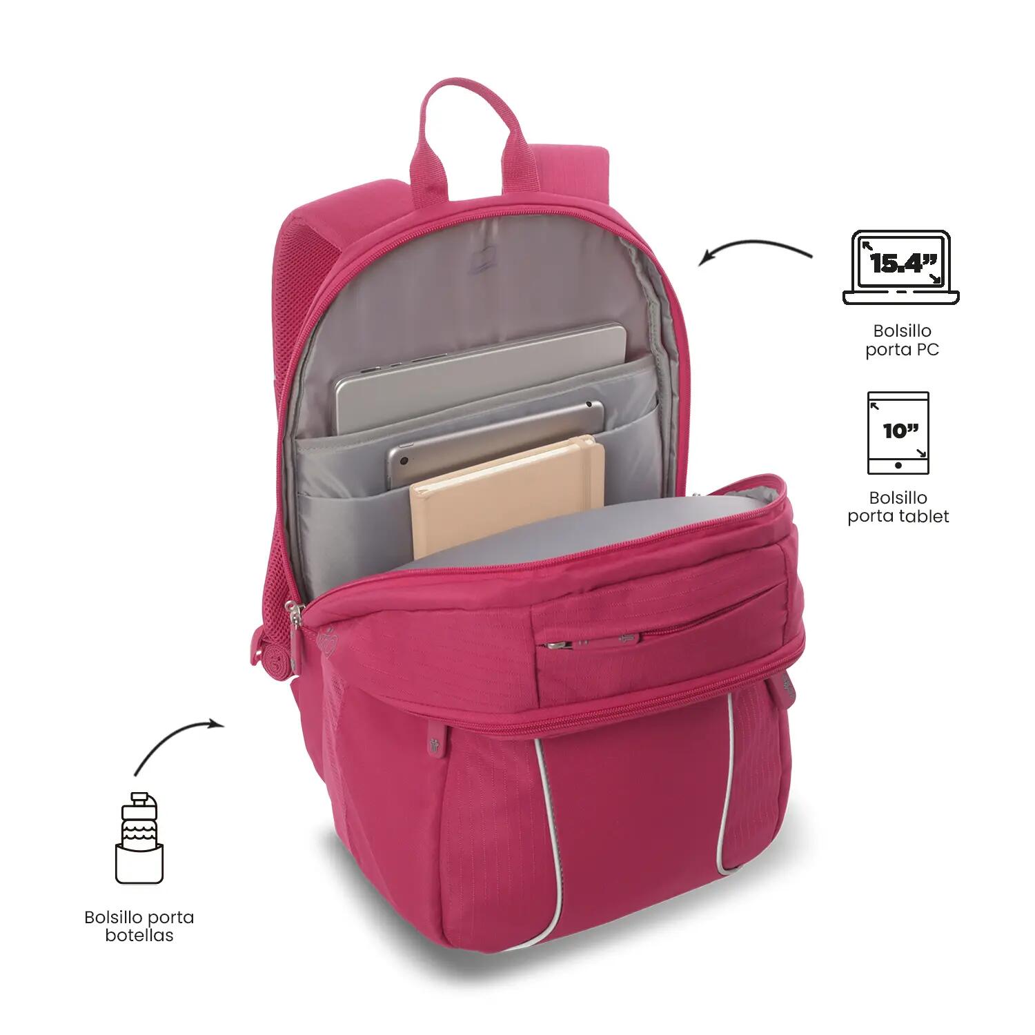 Totto Mochila urbana Cambri 3.0 Rose Red Poliéster 30 x 46 x 22 cm 4/5