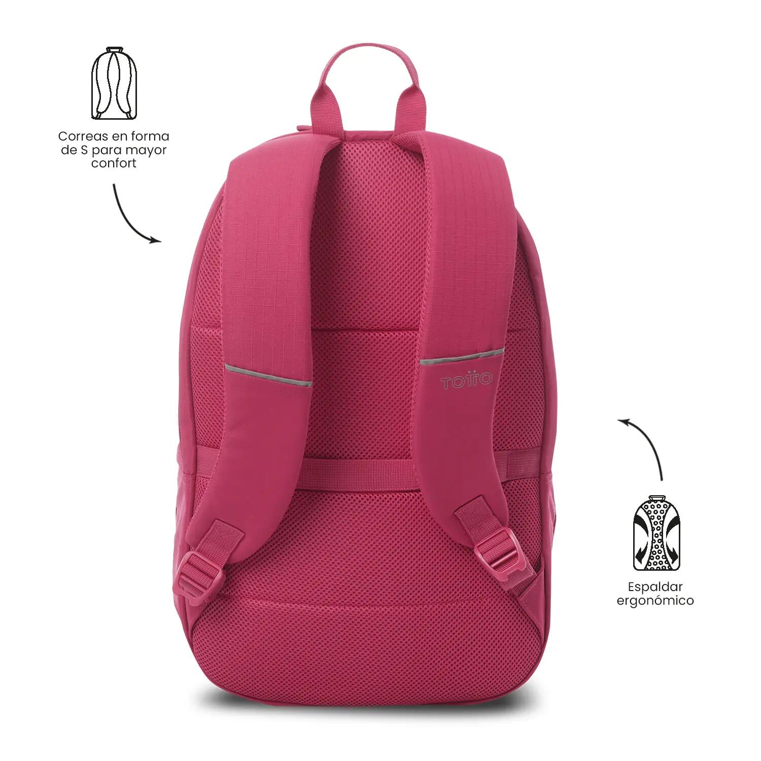 Totto Mochila urbana Cambri 3.0 Rose Red Poliéster 30 x 46 x 22 cm 3/5