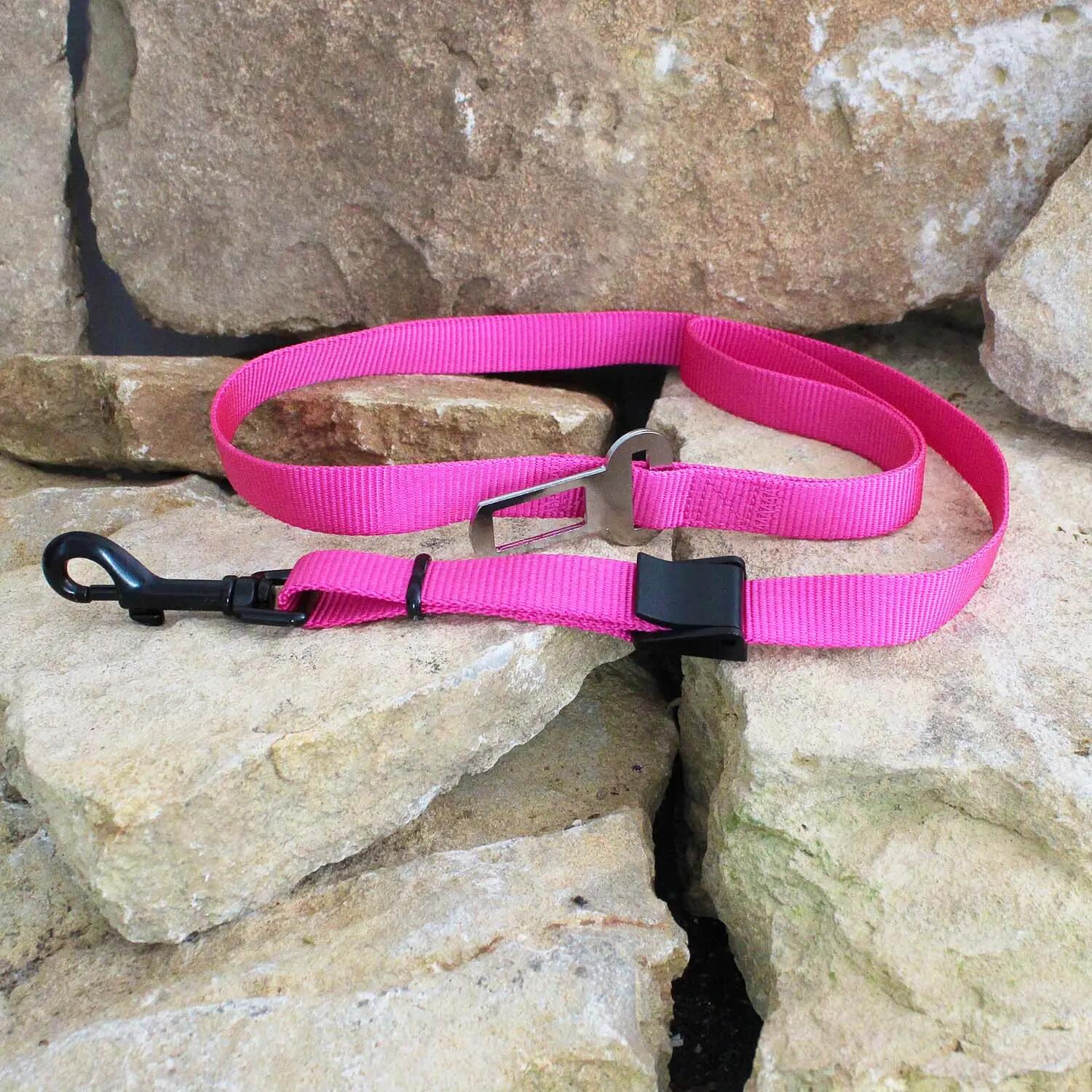 LAISSE INNODOG AJUSTABLE boucle Ceinture de sécurité 20mmx73-107cm rouge fraise 2/2