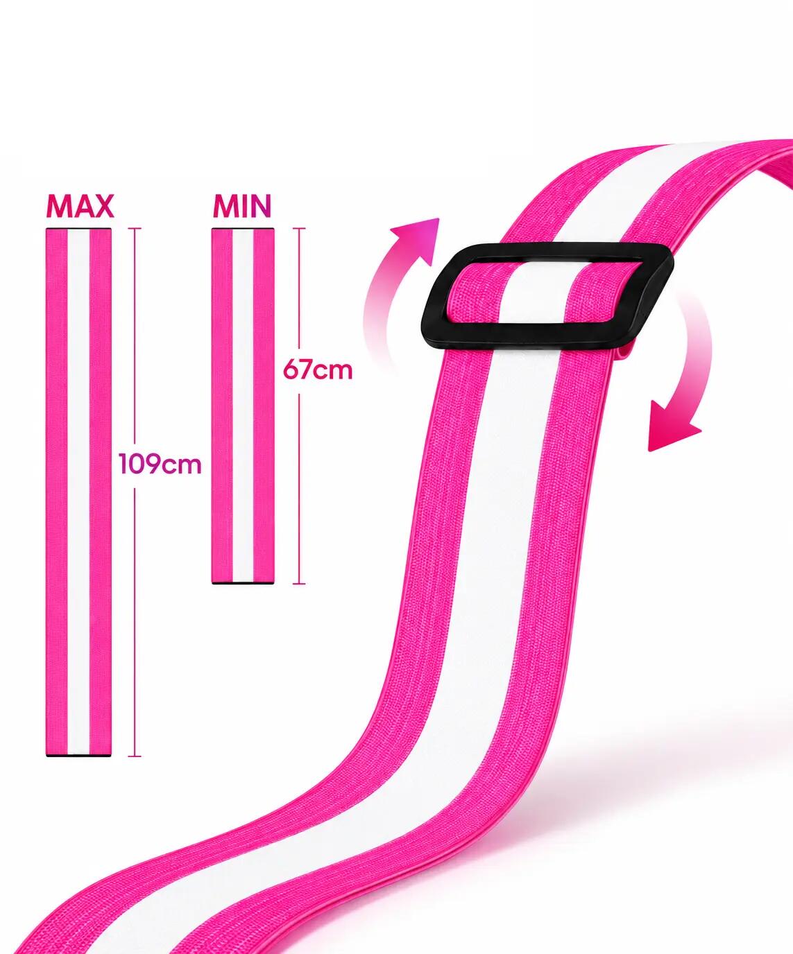 Hardloopvest Met Verlichting Roze Reflecterende Veiligheidsvest LED 4/6