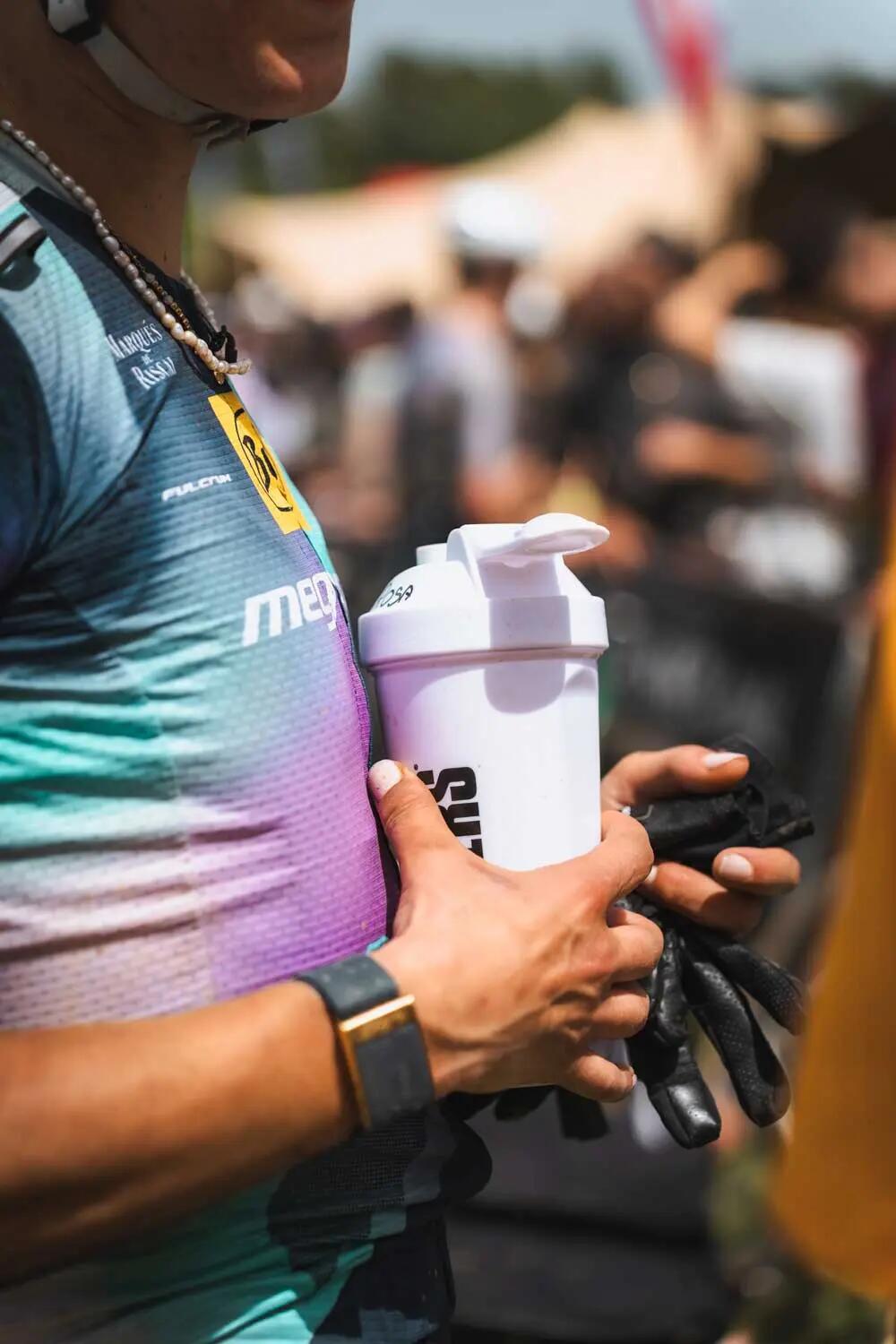 SHAKER 400ml WHITE - BLACK LOGO 3/4