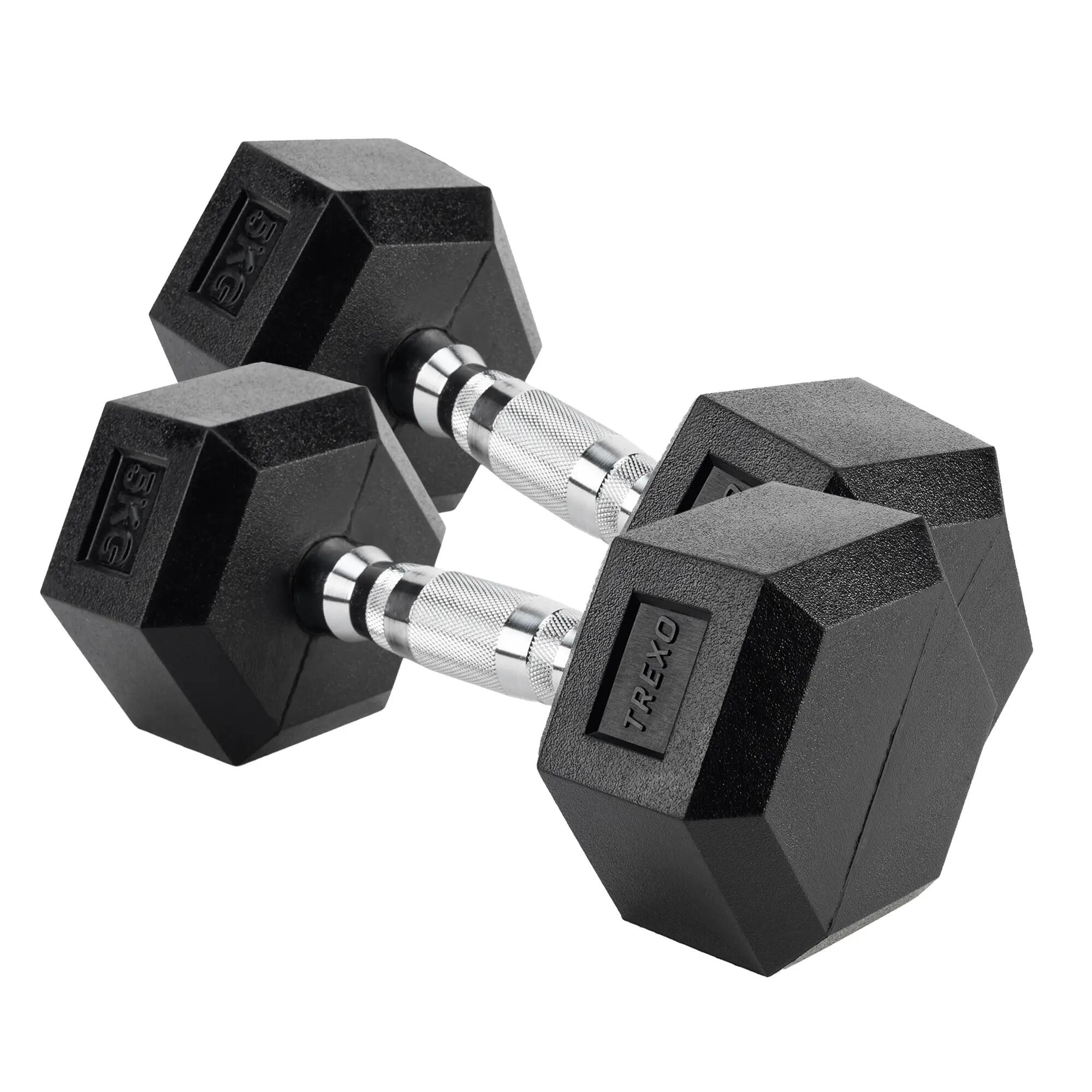 Hantel ogumowany XTREXO Hex 5 kg 6/7