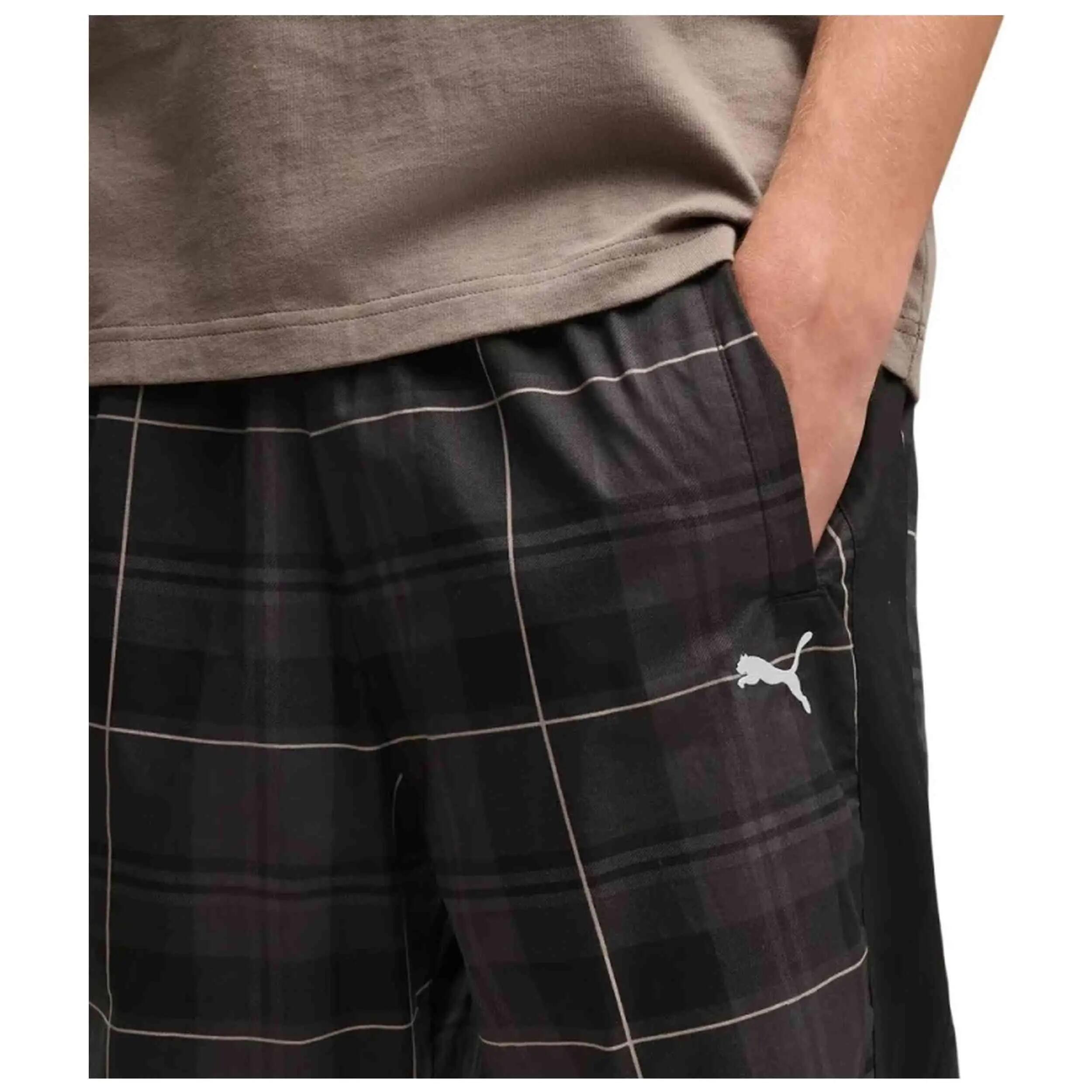 Trainingsbroek Puma model T7 Relaxed Tartan "Black" voor mannen 4/5