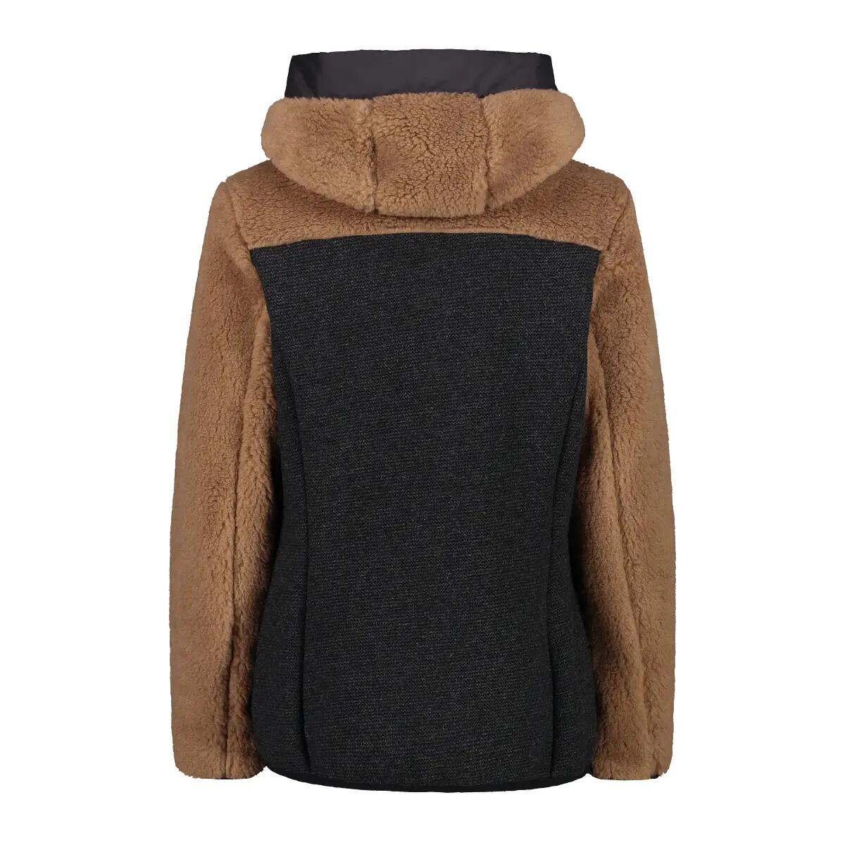 Giacca con cappuccio wooltech donna CMP Teddy Fur effect 2/3