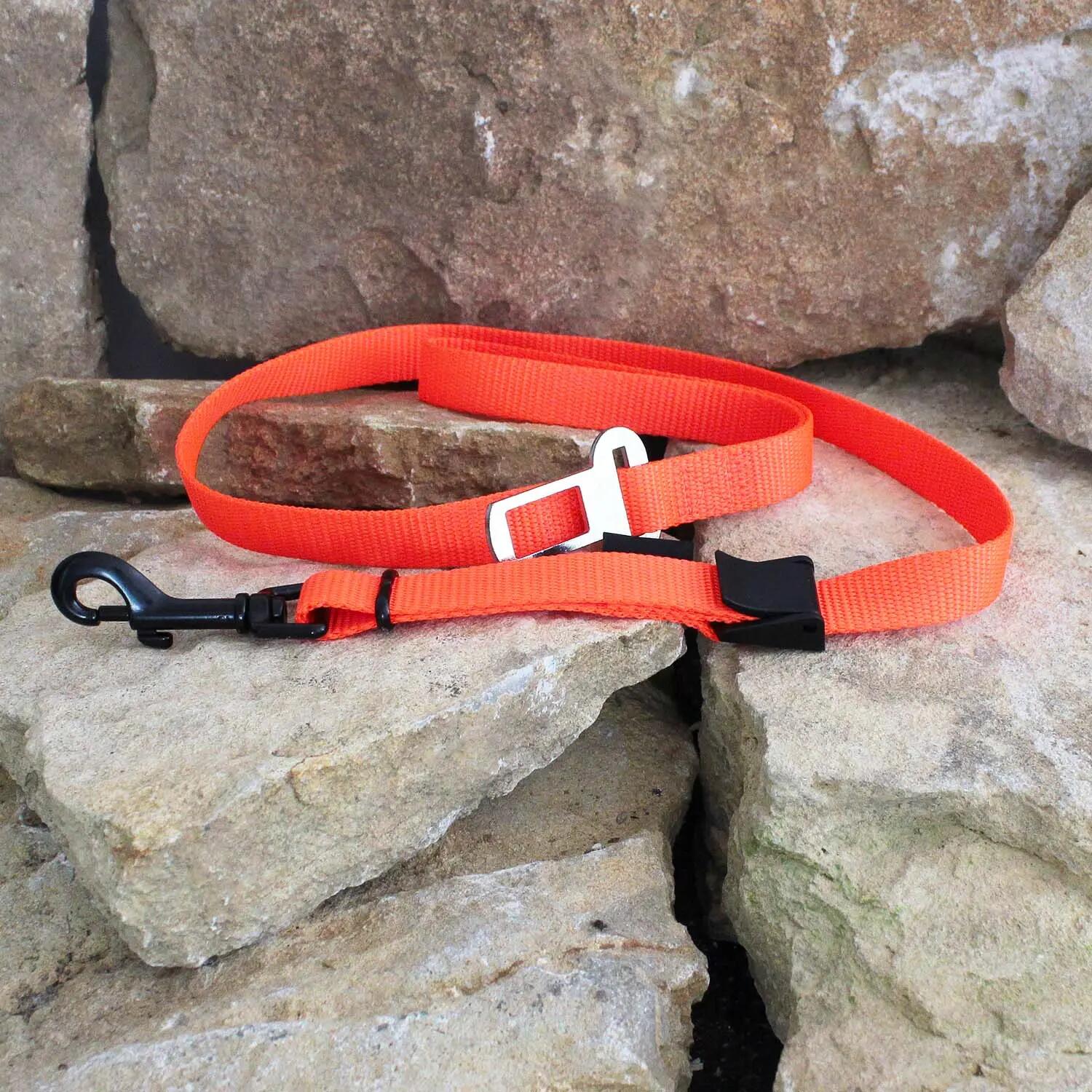 LAISSE INNODOG AJUSTABLE avec boucle Ceinture de sécurité 20mmx73-107cm orange 2/2