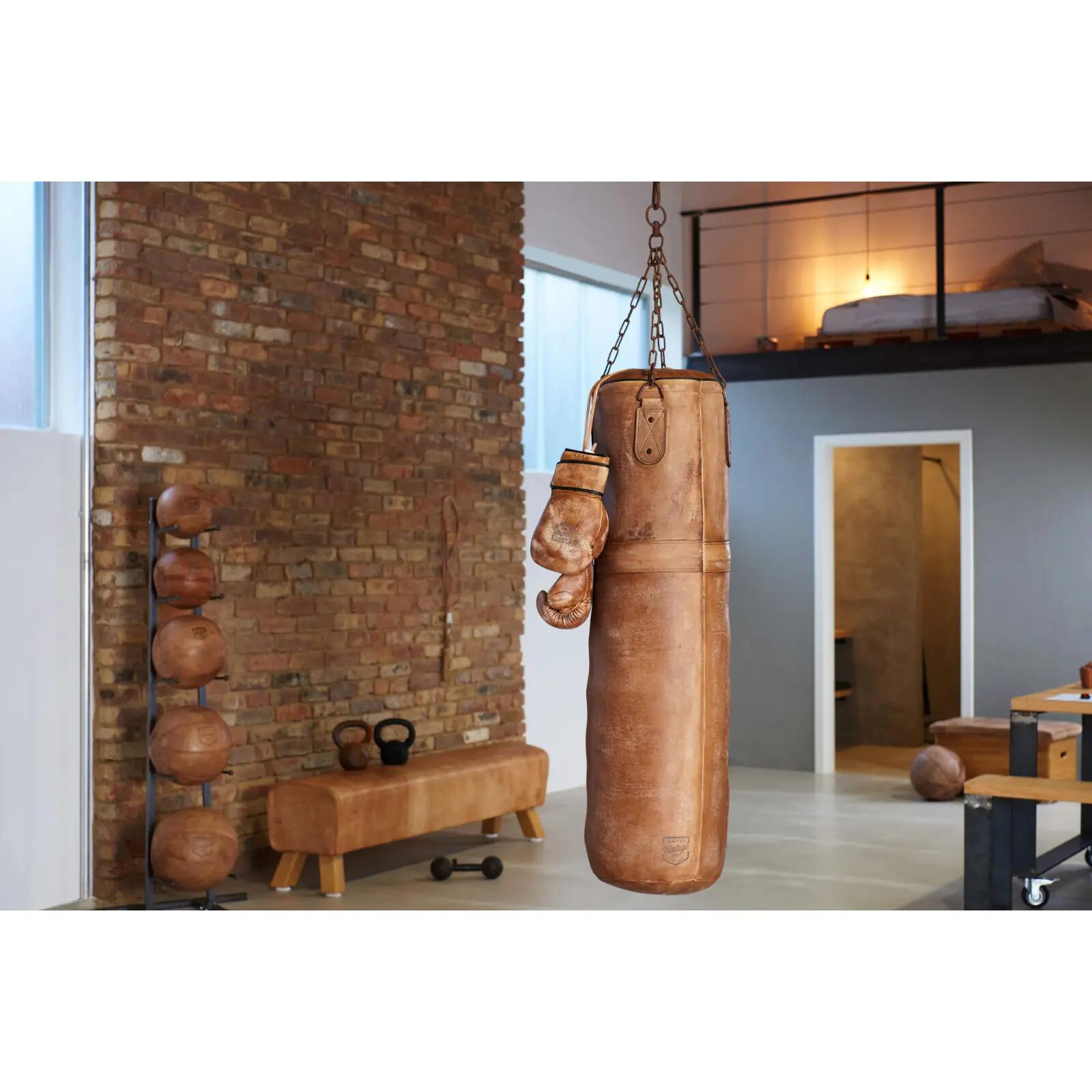 Sac de frappe - Boxe - Cuir de vachette - ARTZT Vintage Series - Brun cuivré 4/4