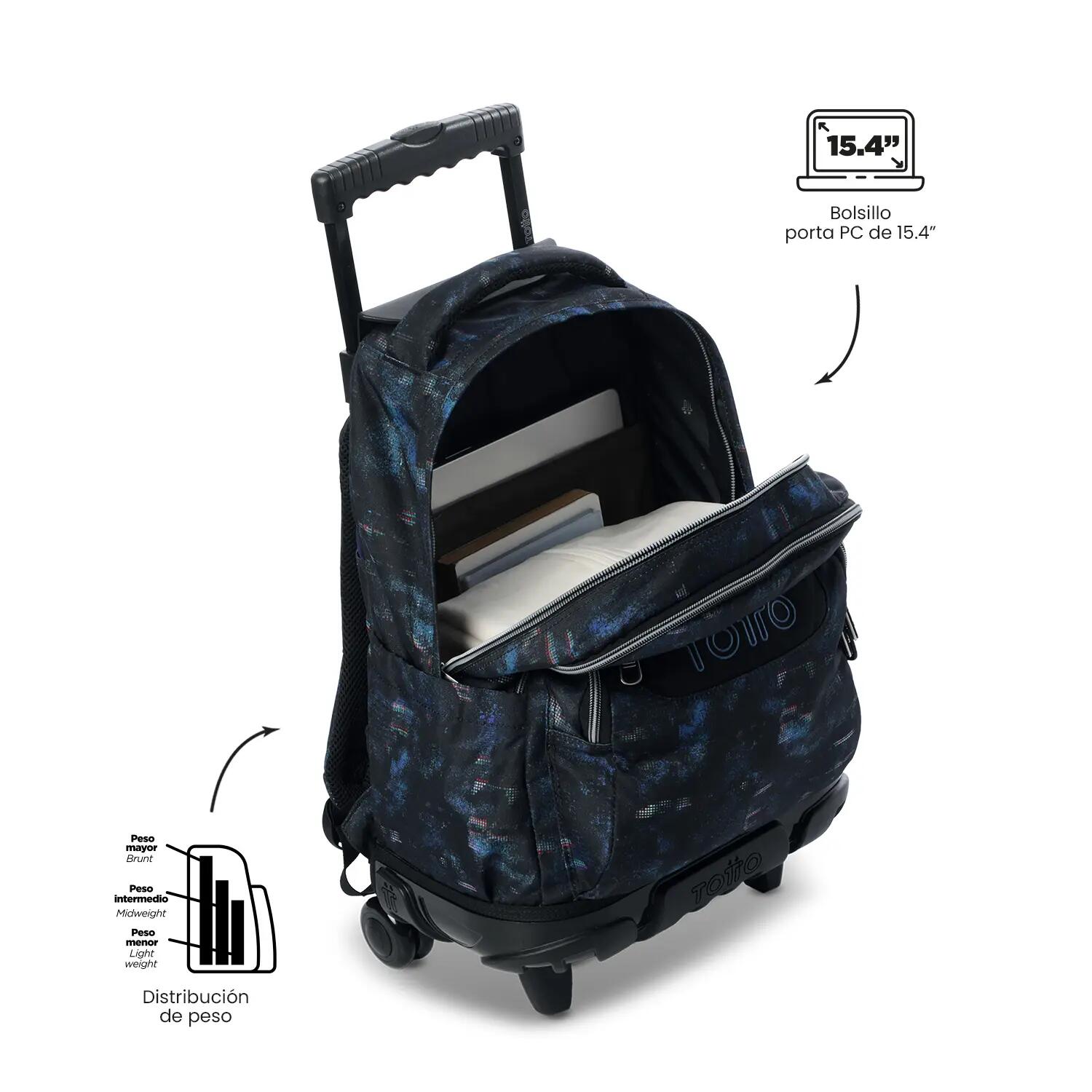 Totto Mochila escolar com rodas Renglones Skylet Poliéster reciclado 34 x 45.5 5/5