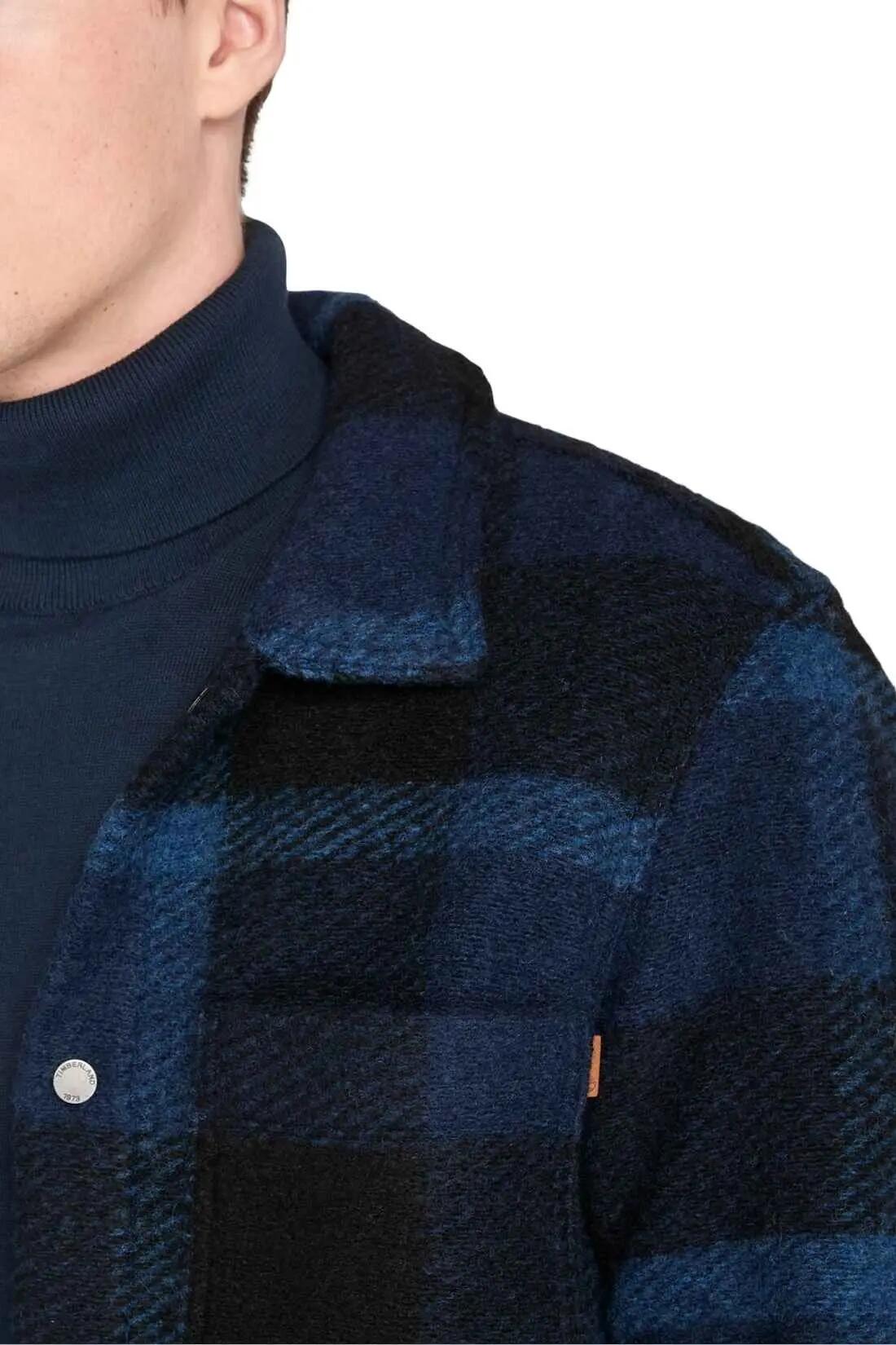 Shacket - homem - mistura de lã - azul-marinho 4/4