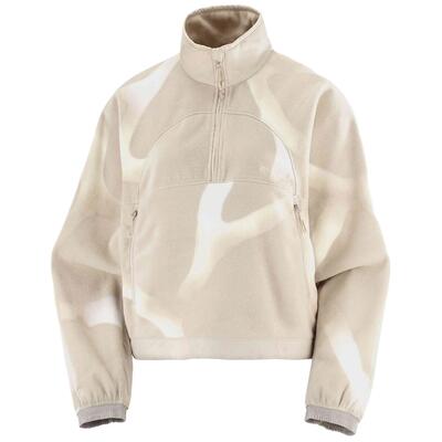 Fleece salomon model chroma fleece crop half zip "beige camo" voor vrouwen
