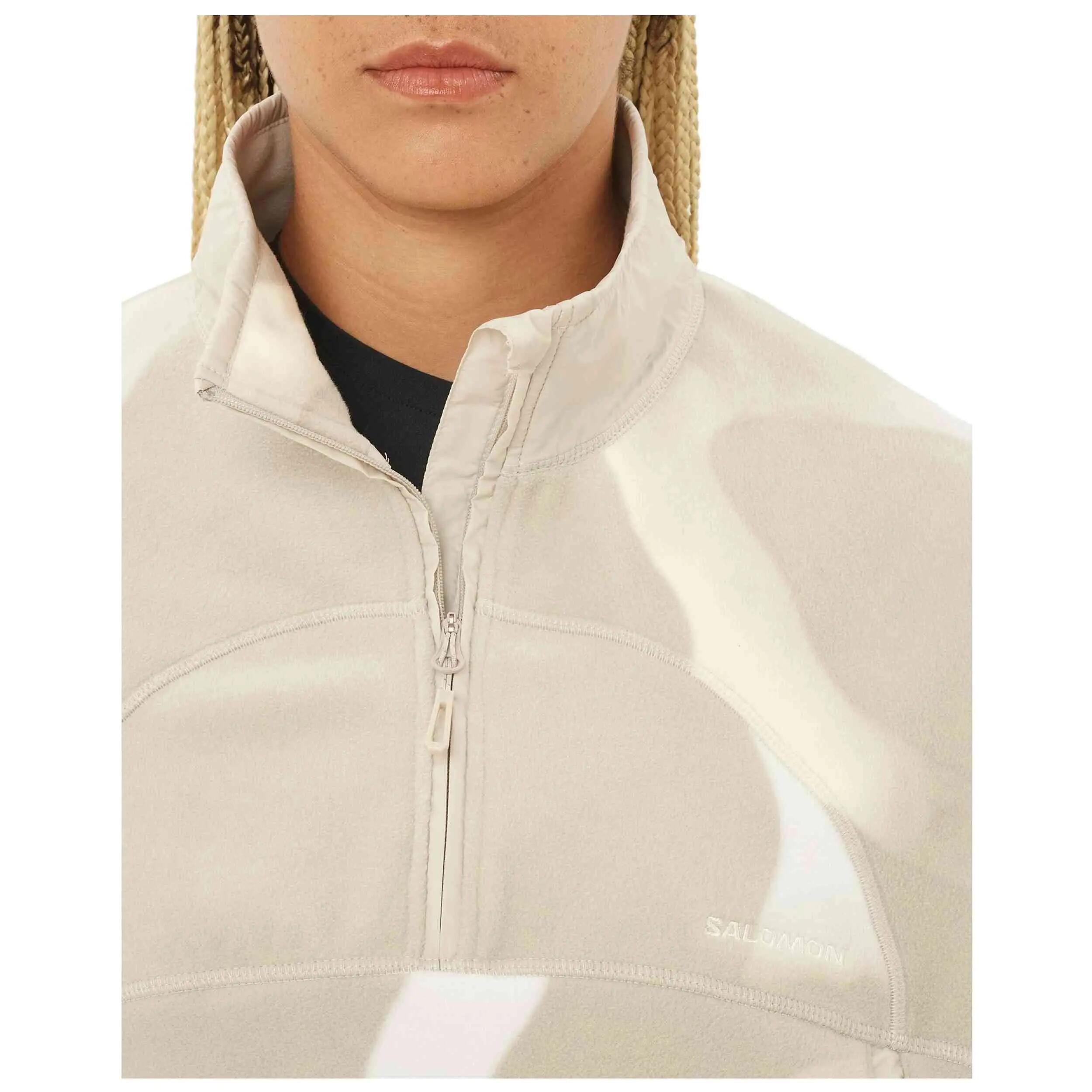 Polaire Salomon modèle Chroma Fleece Crop Half Zip "Beige Camo" pour femmes 5/5