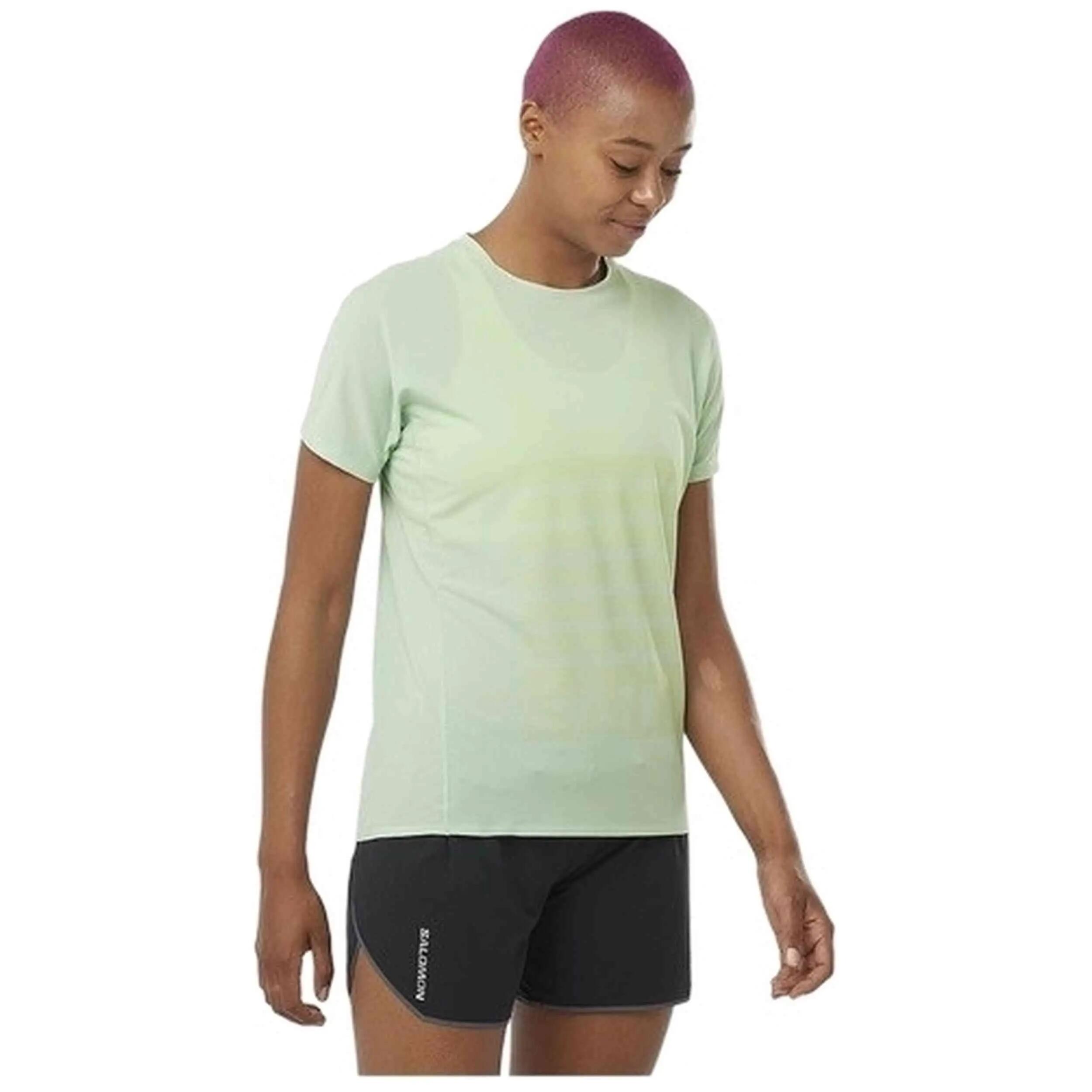 Kurzarmshirt Salomon Modell Sense Aero GFX für frauen 3/5