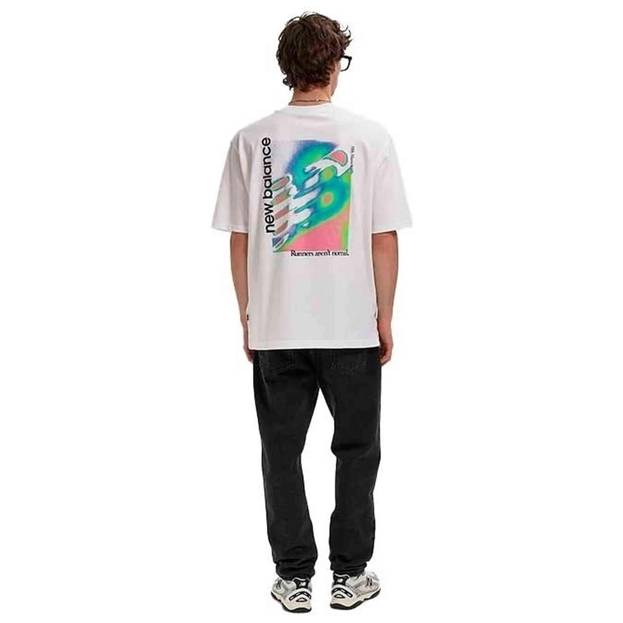 Camiseta de manga corta New Balance modelo MT61V4ZG-WH para hombre 3/4